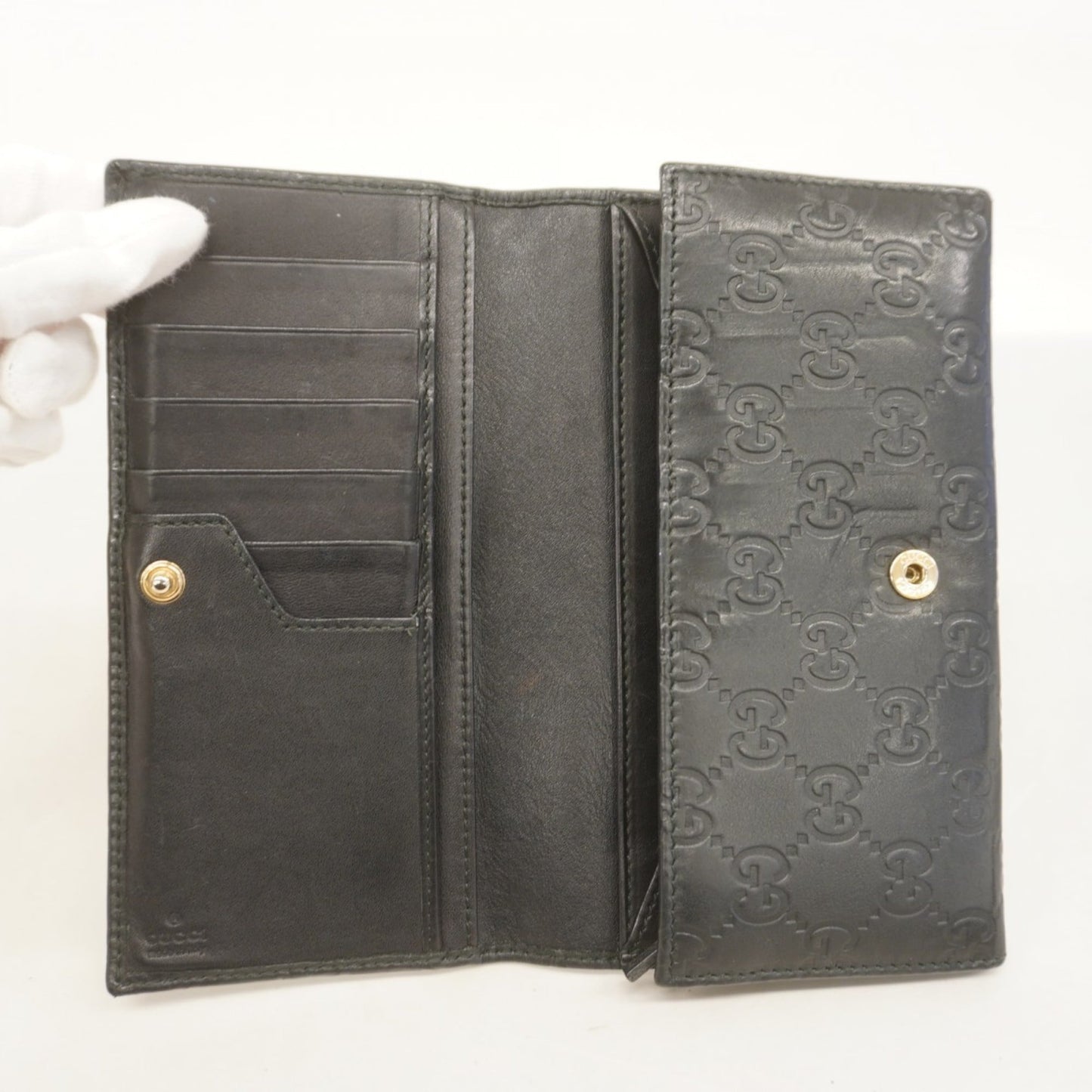 Gucci Black Leather Long Wallet (Bi-Fold) ( )