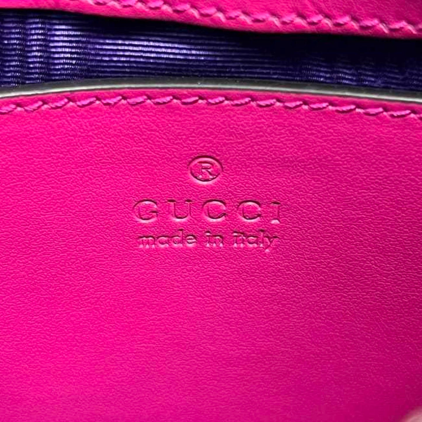 Gucci Pink Nylon Leather Canvas Shoulder Bag ( )