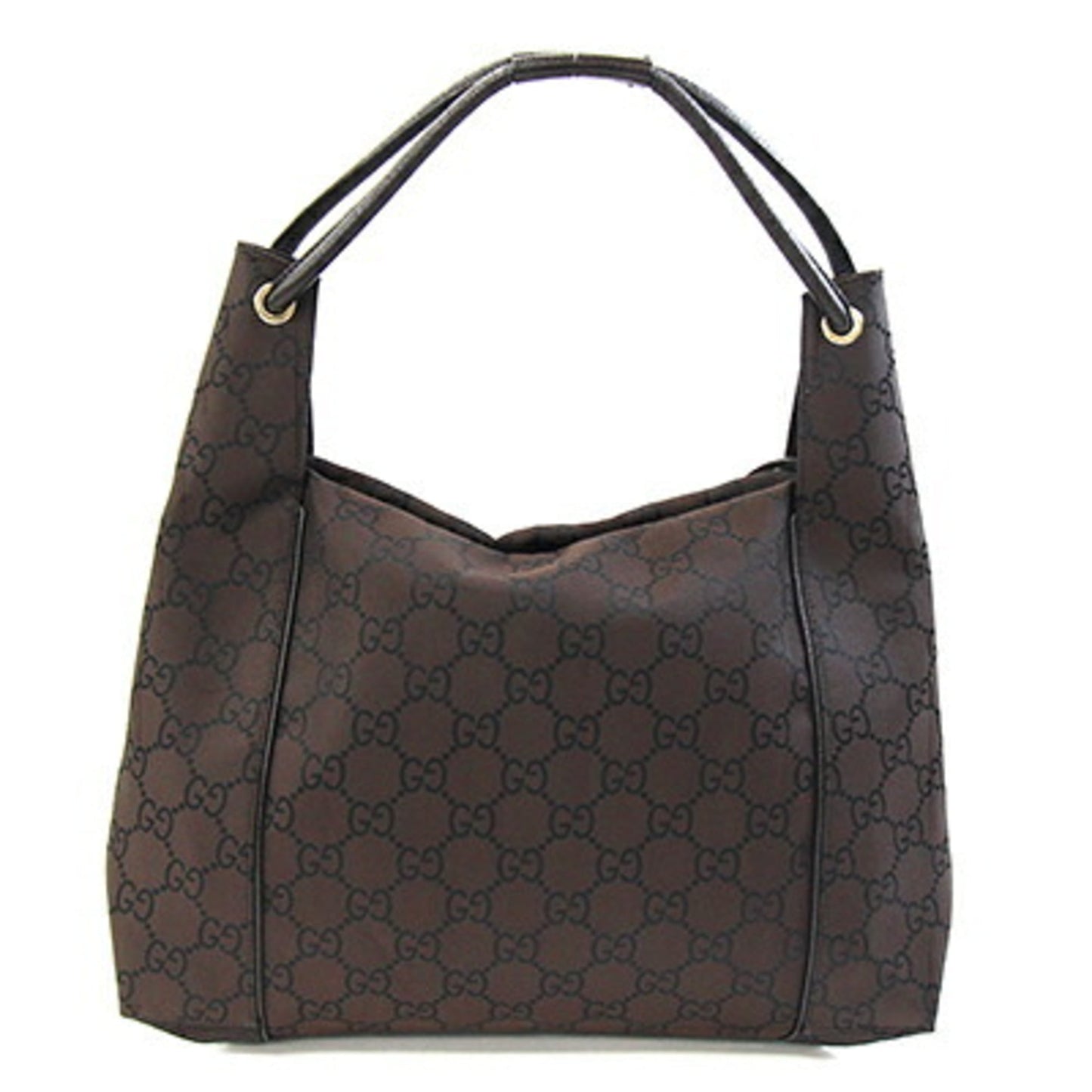 Gucci Dark Brown Nylon Leather Shoulder Bag ( )