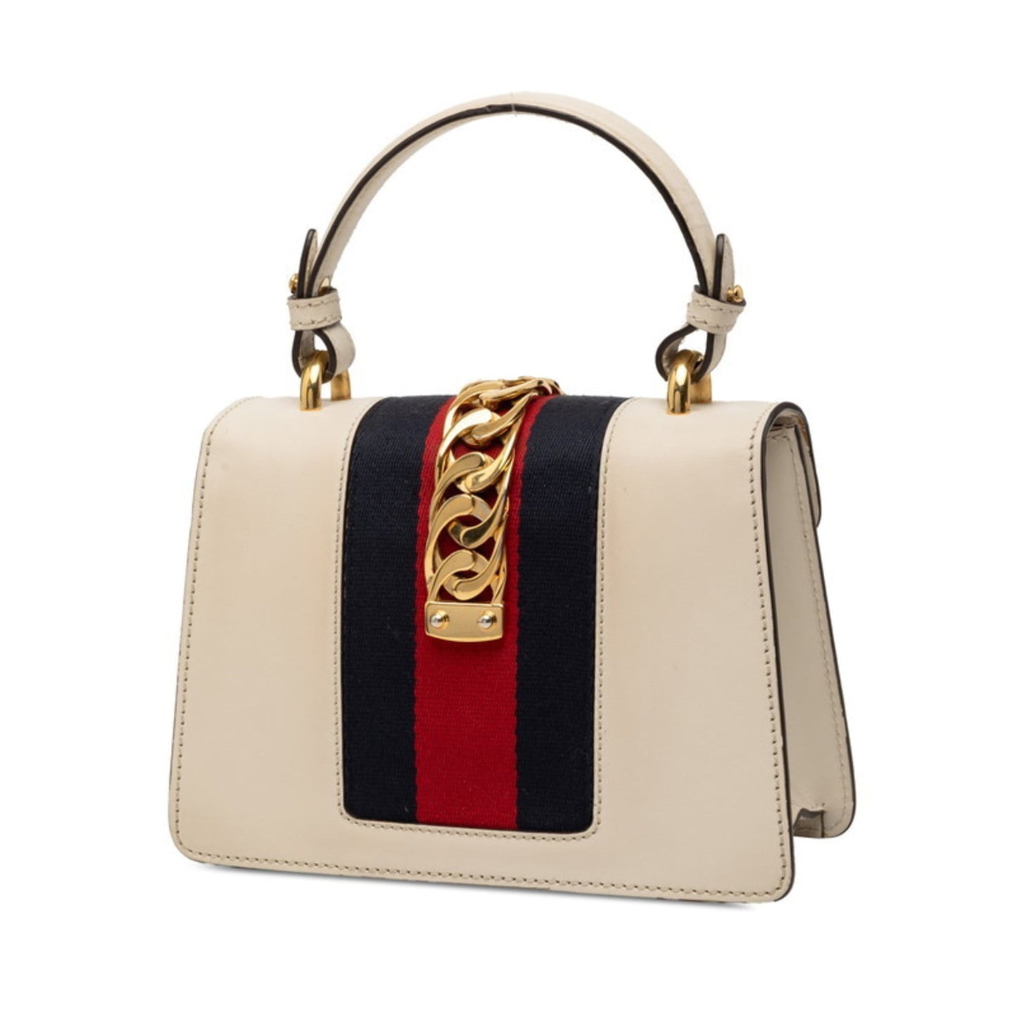 Gucci White Leather Handbag Shoulder Bag ( )
