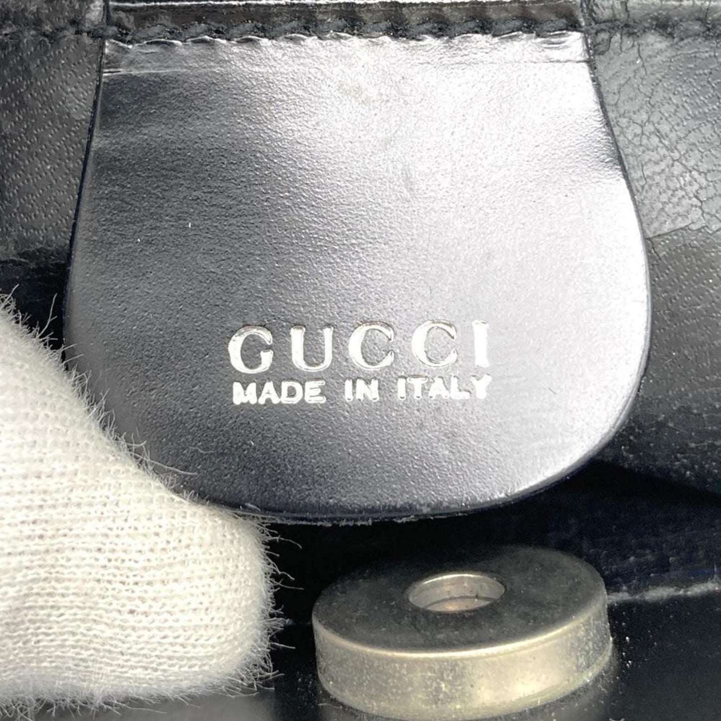 Gucci Black Leather Handbag Shoulder Bag ( )