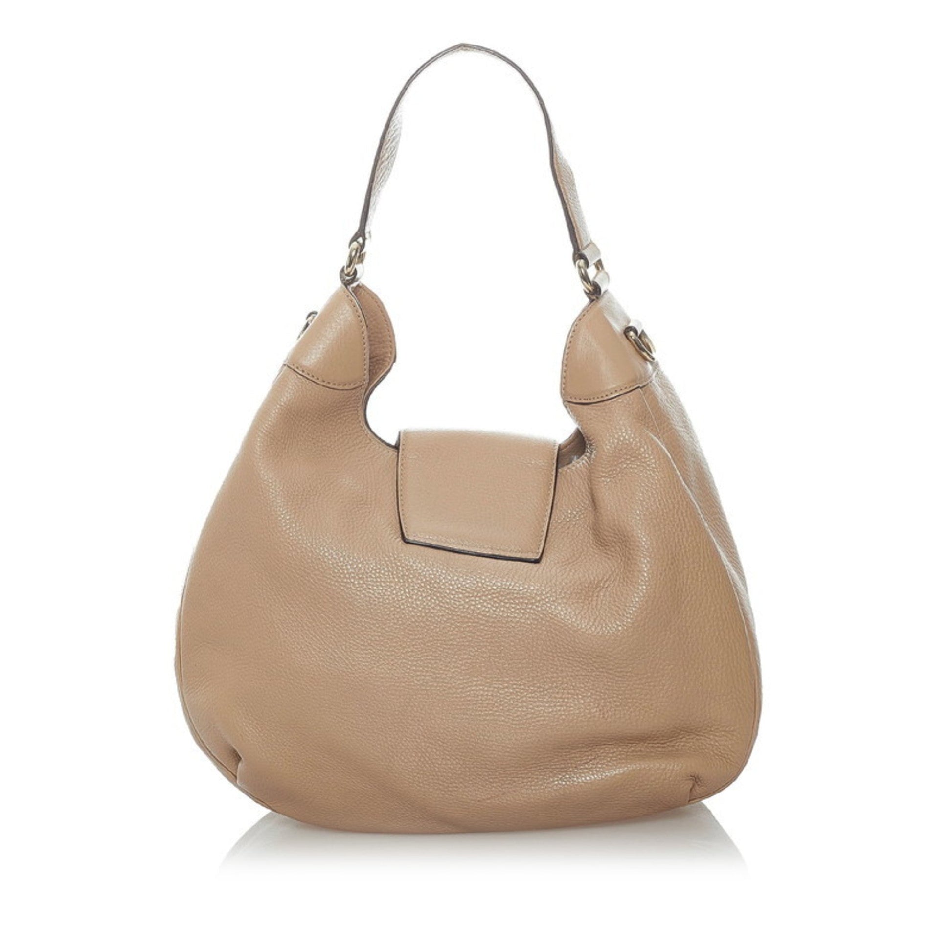 Gucci Horsebit Beige Leather Shoulder Bag