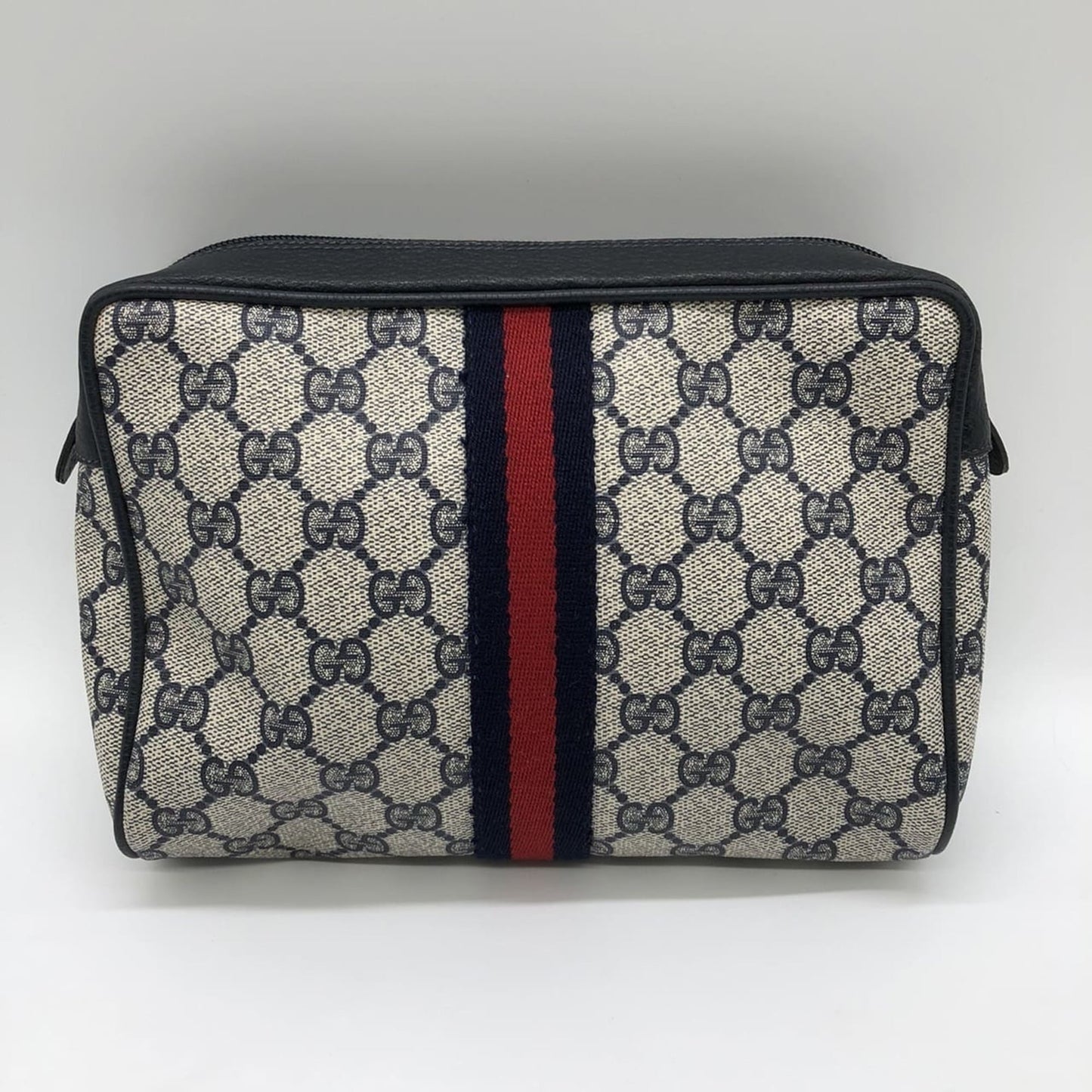 Gucci Navy Gg Supreme Clutch Bag Pouch ( )