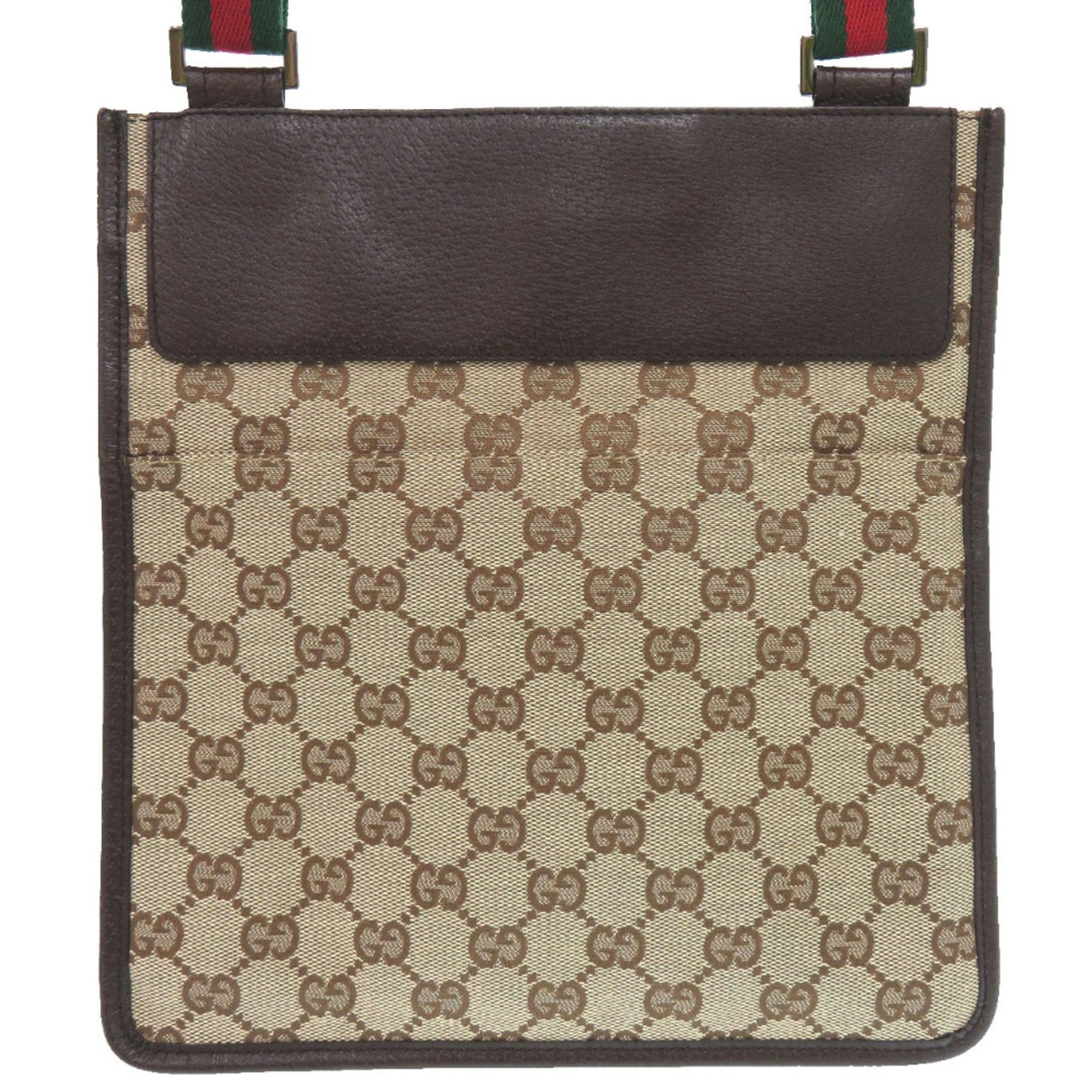 Gucci Brown Green Red Color Gg Canvas Leather Messenger Bag Sling Bag ( )
