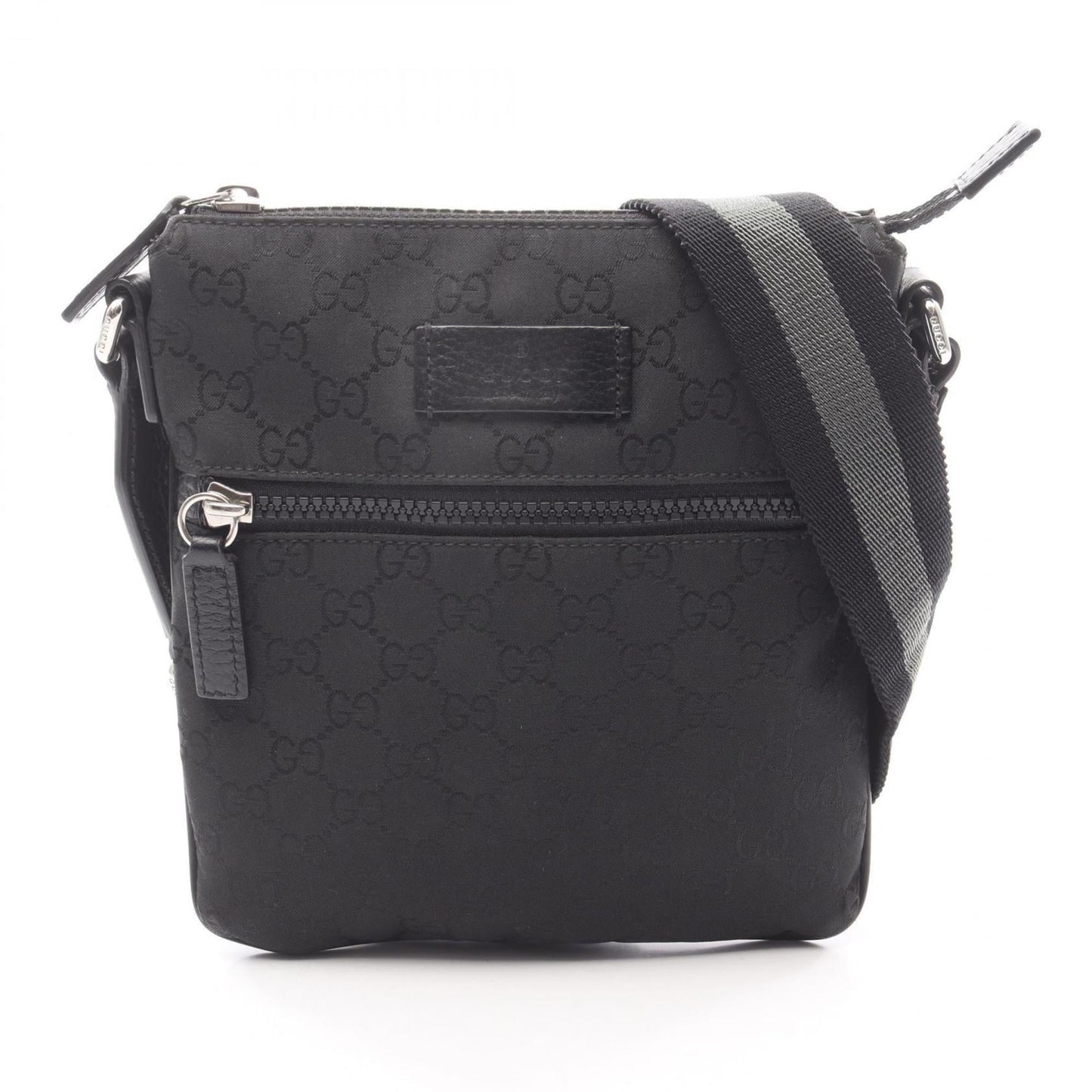 Gucci Black Nylon Leather Shoulder Bag ( )