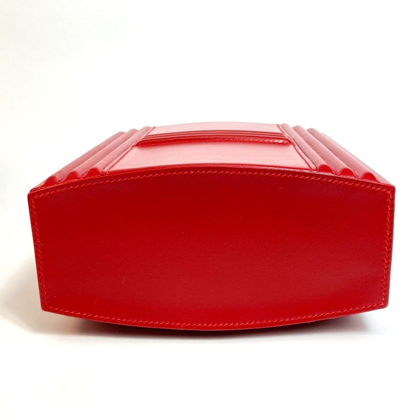 Hermes Red Color Rouge Vif Box Calf Leather Handbag ( )