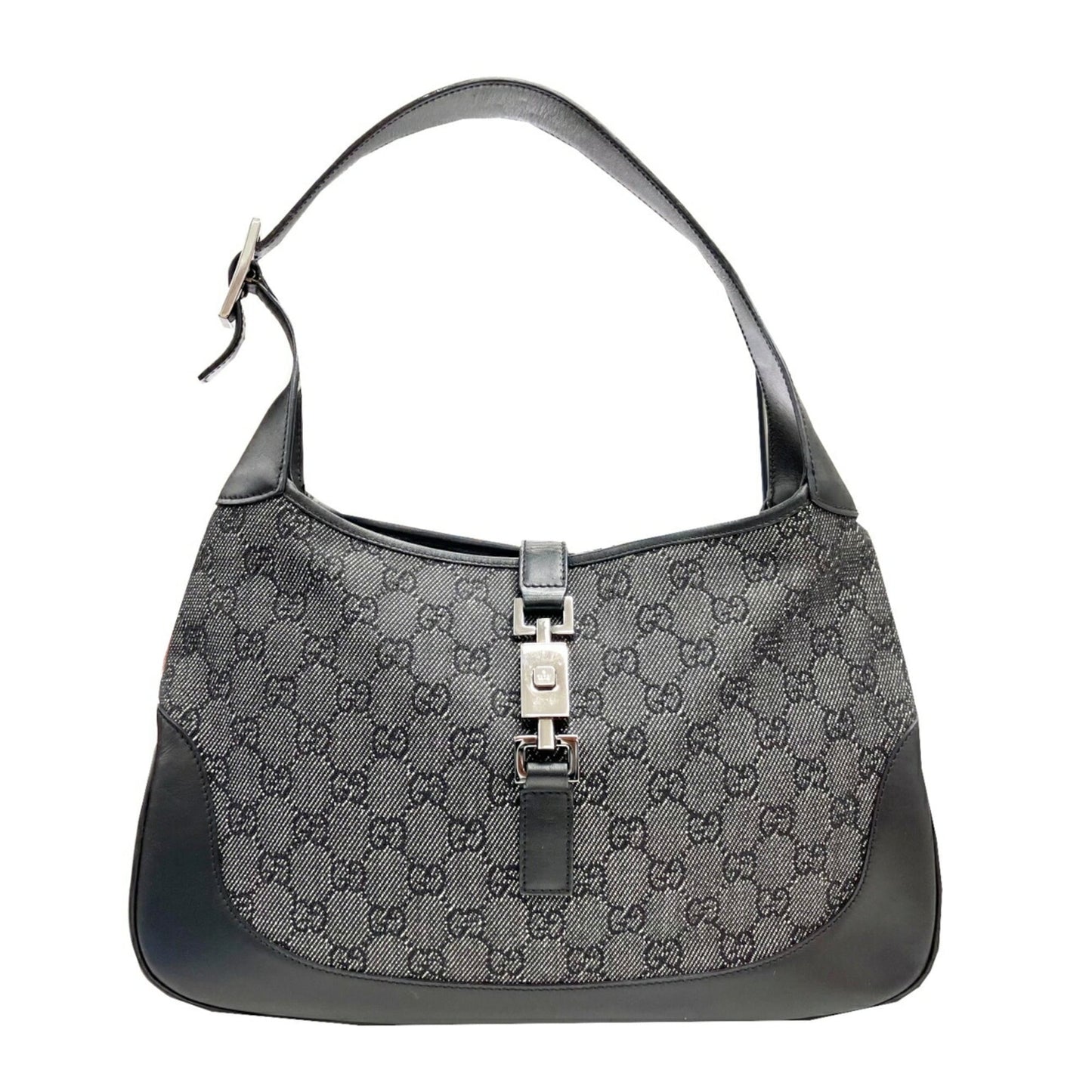 Gucci Black Canvas Leather Handbag ( )