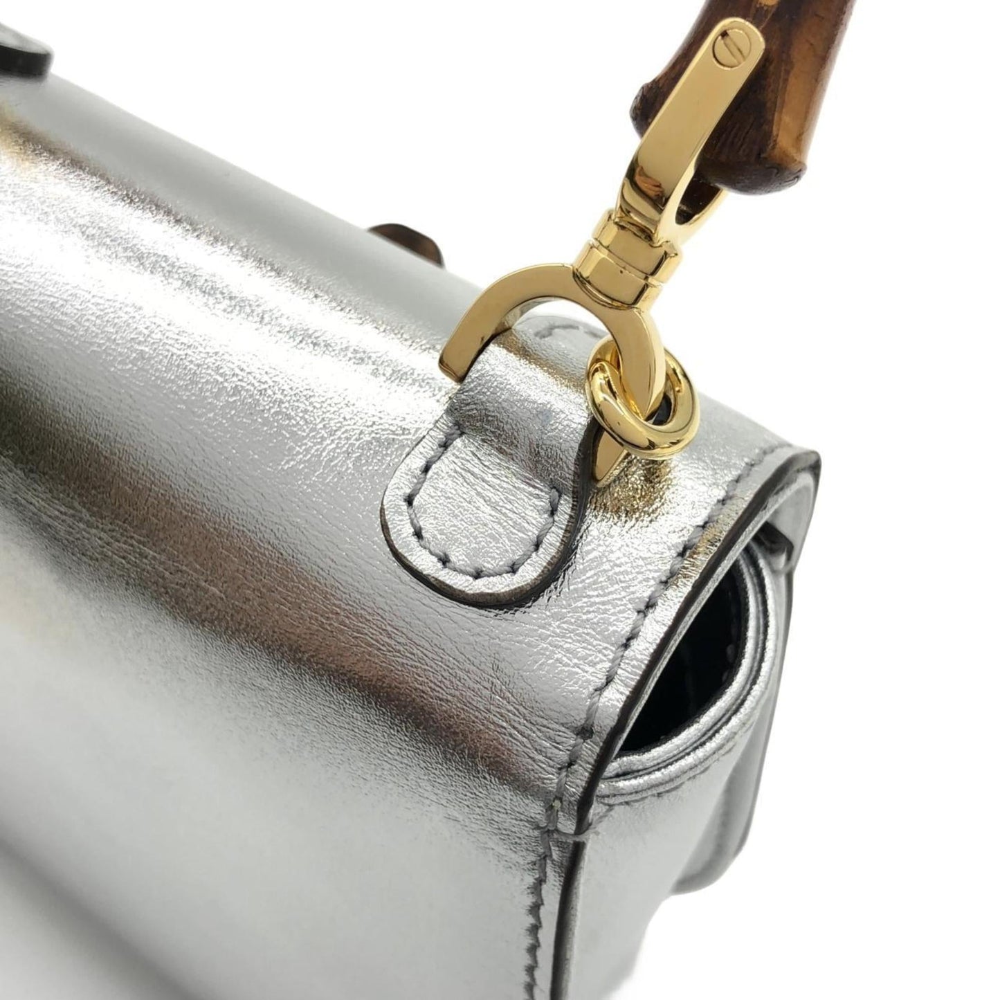 Gucci Silver Leather Handbag ( )