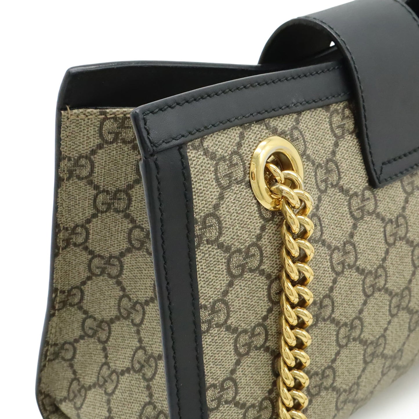 Gucci Padlock Beige Black Gg Supreme Shoulder Bag ( )