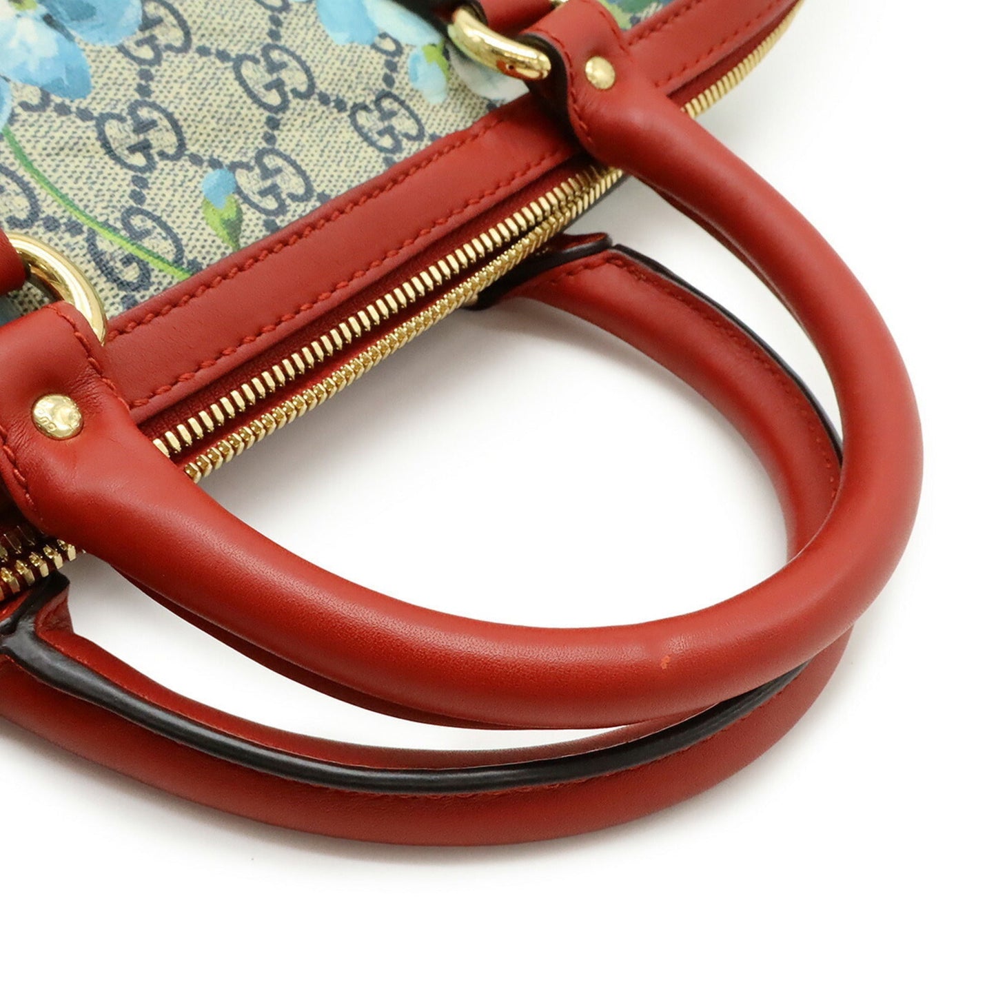 Gucci Beige Blue Multi-Color Red Color Gg Supreme Leather Boston Bag Handbag Shoulder Bag ( )