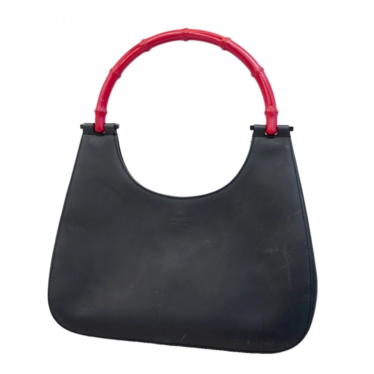 Gucci Black Red Color Leather Handbag ( )