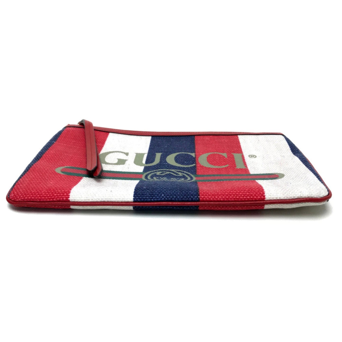 Gucci Red Color Canvas Leather Clutch Bag ( )