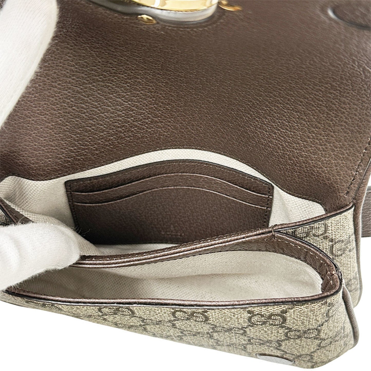Gucci Beige Brown Gg Supreme Canvas Sling Bag ( )