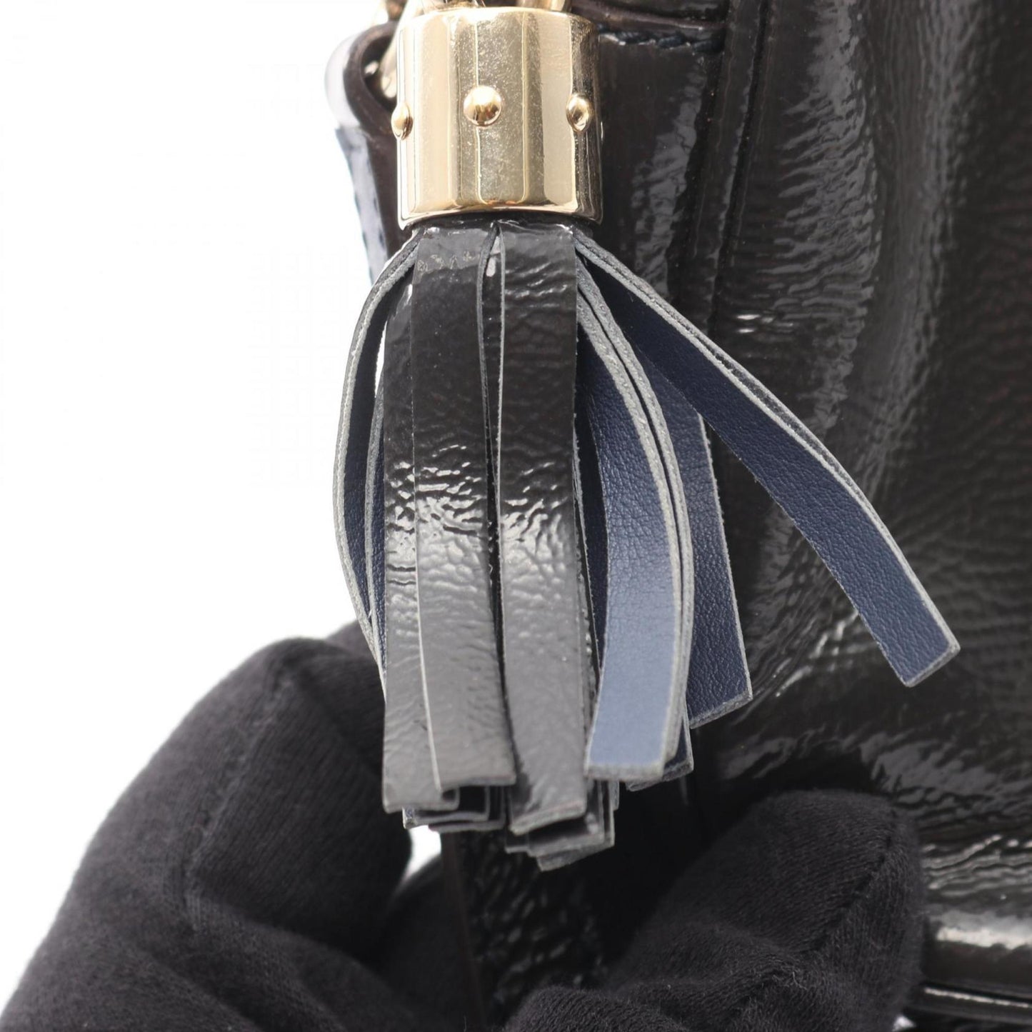 Gucci Navy Patent Leather Shoulder Bag ( )