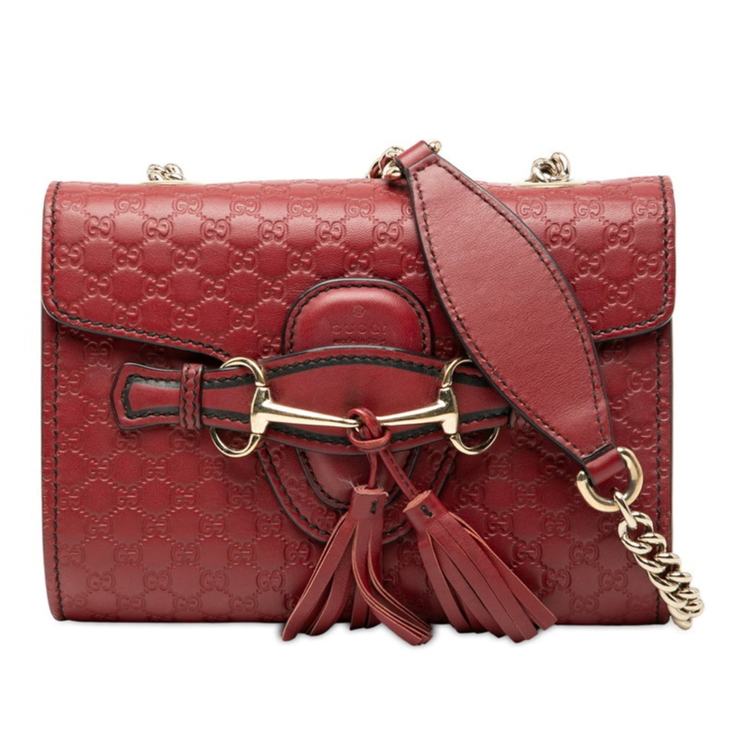 Gucci Red Color Wine Leather Shoulder Bag ( )