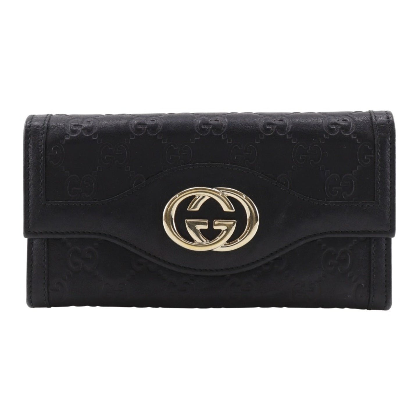 Gucci Black Leather Long Wallet (Bi-Fold) ( )