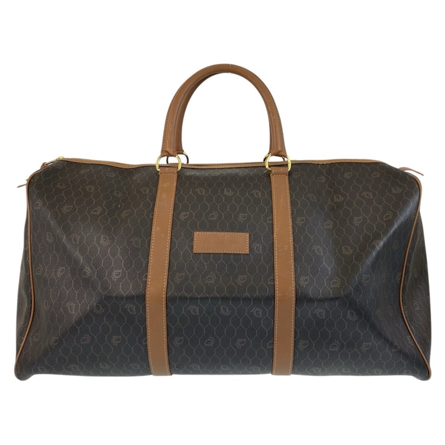 Christian Dior Brown Pvc Leather Boston Bag Handbag ()