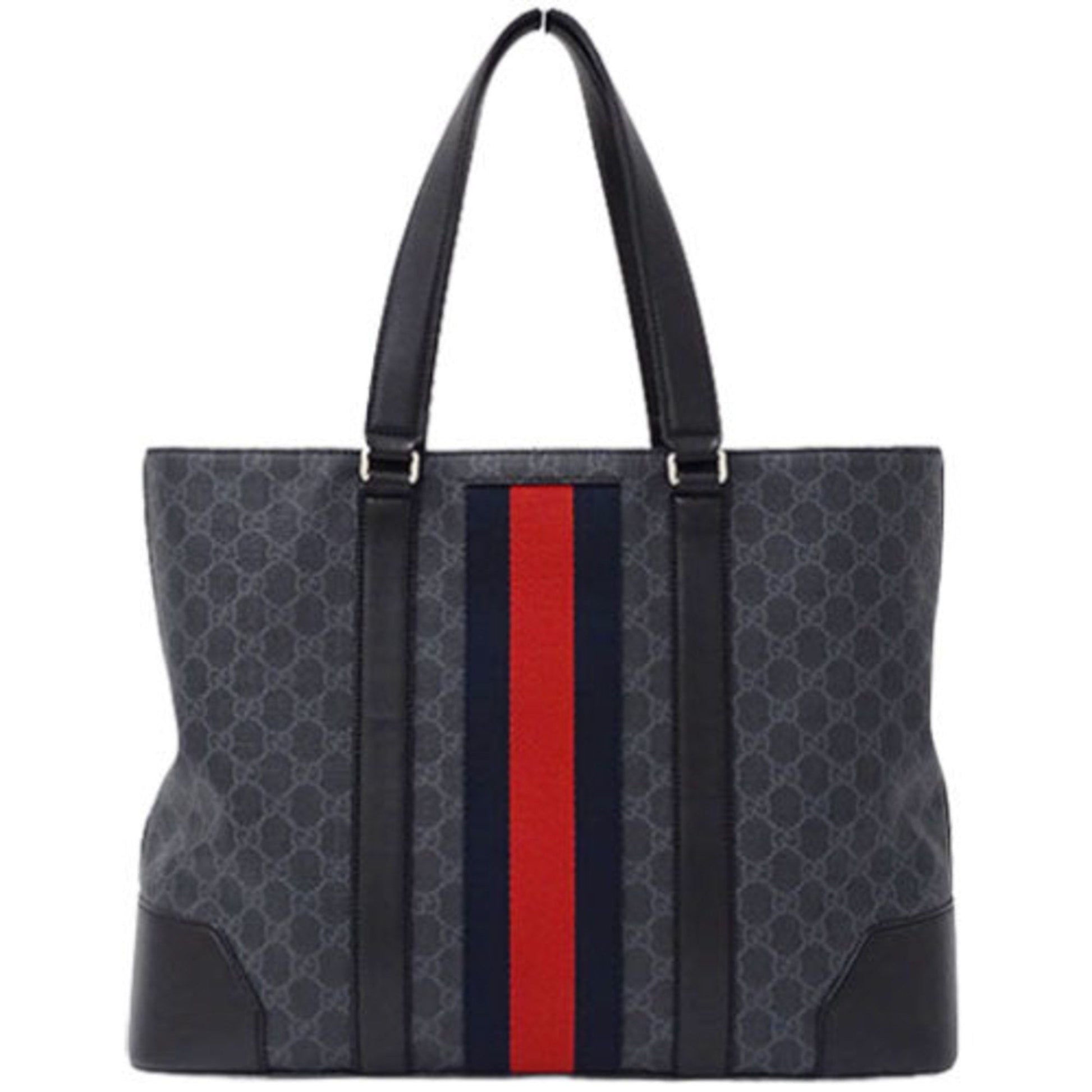 Gucci GG Supreme Black Leather Tote