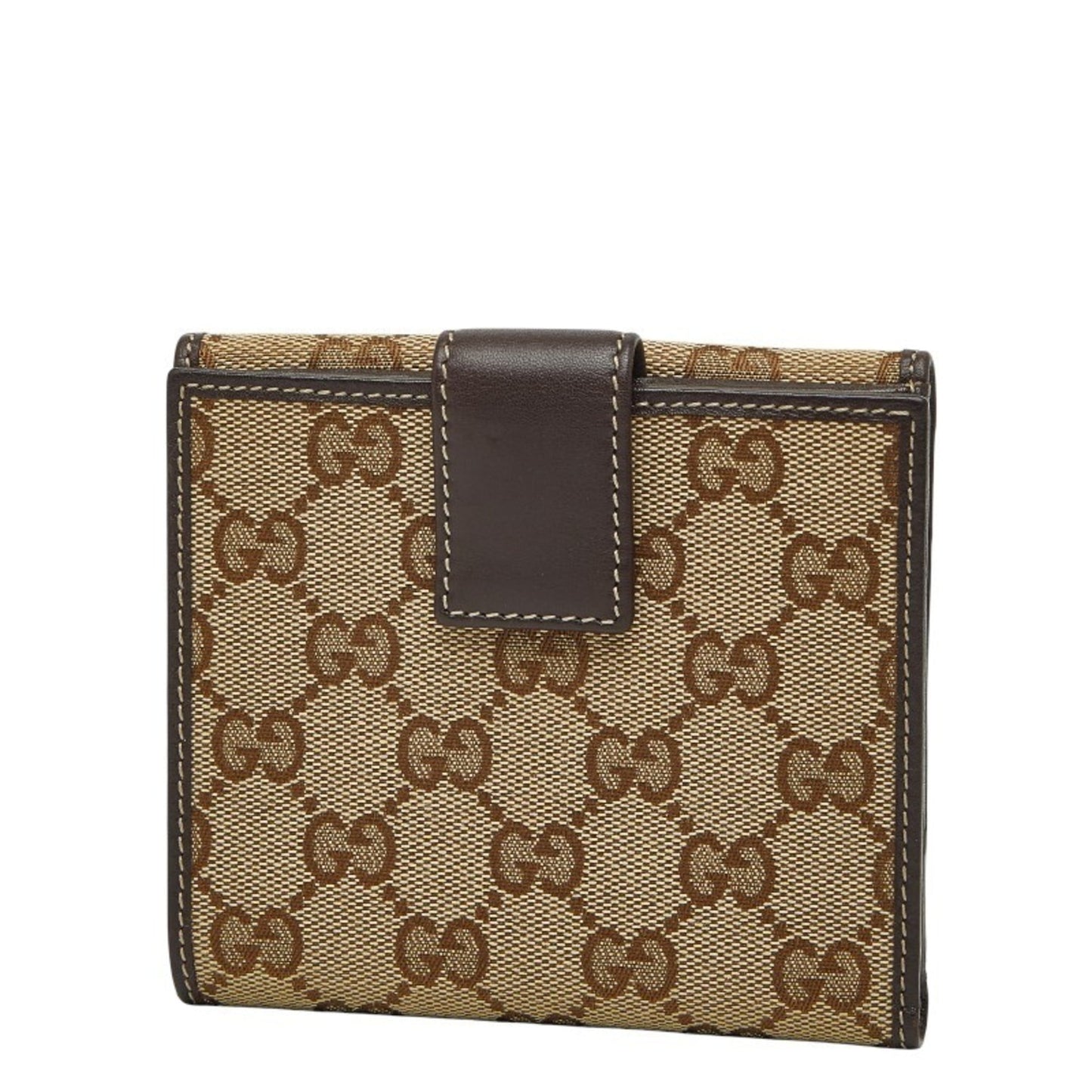 Gucci Beige Brown Canvas Leather Wallet (Bi-Fold) ( )