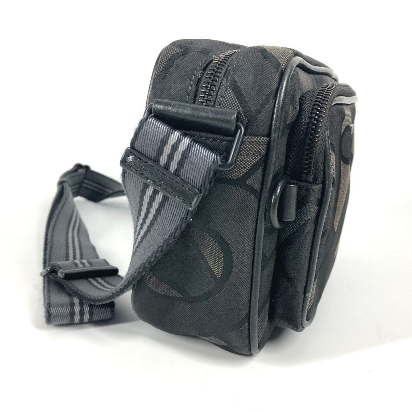 Burberry Black Gray Nylon Canvas Pochette Shoulder Bag ( )