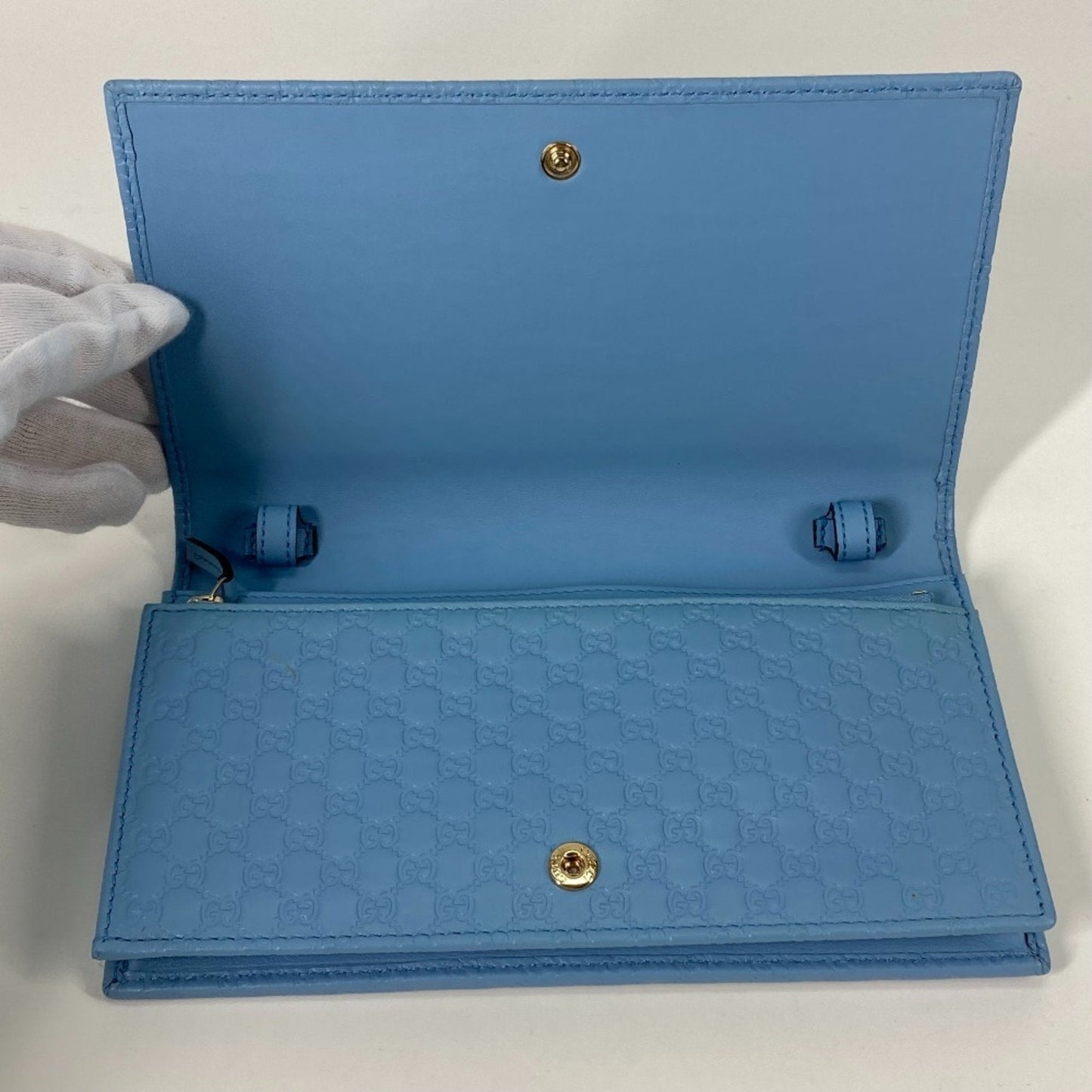 Gucci Blue Leather Chain/Shoulder Wallet ( )