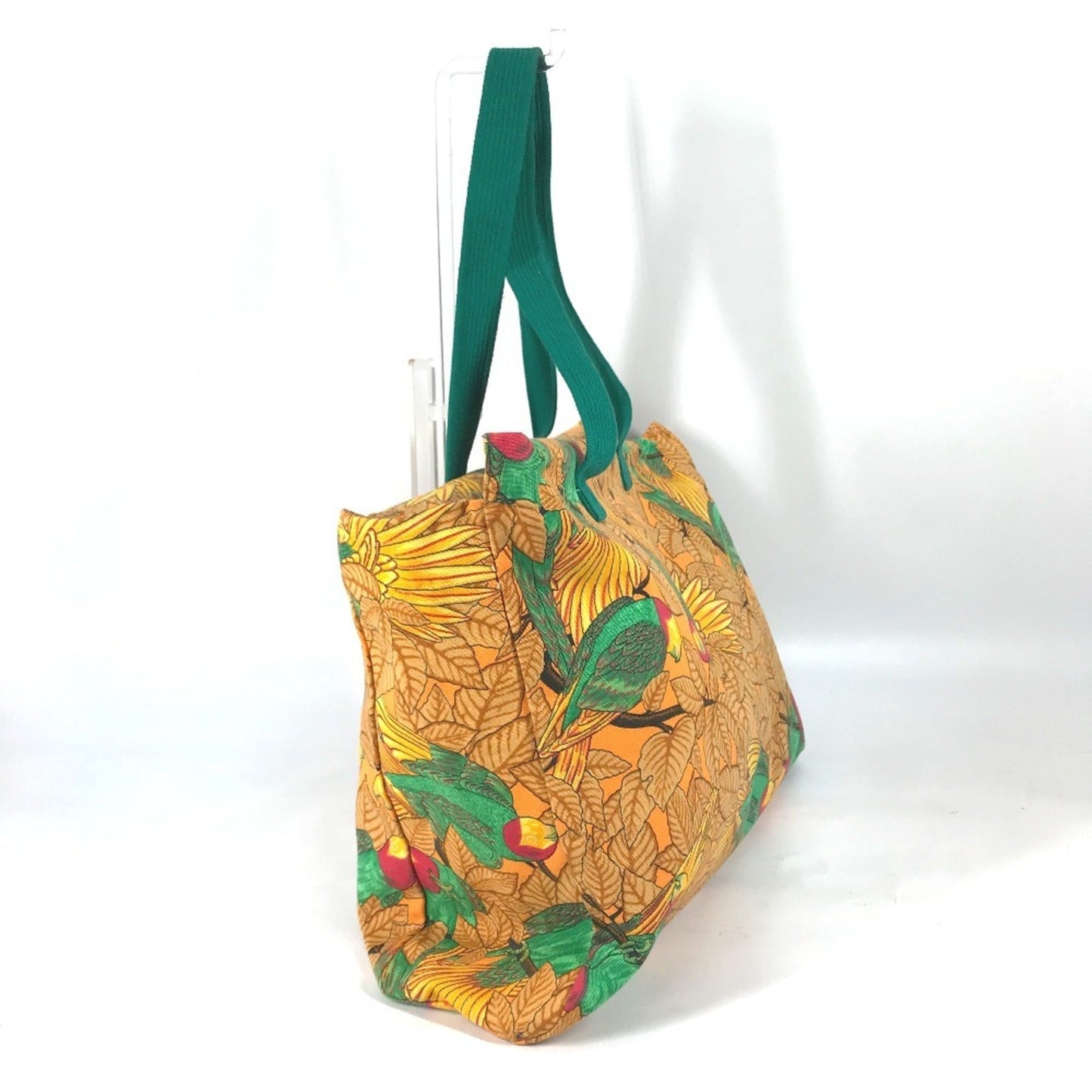 Hermes Green Orange Canvas Shoulder Bag Tote Bag ( )