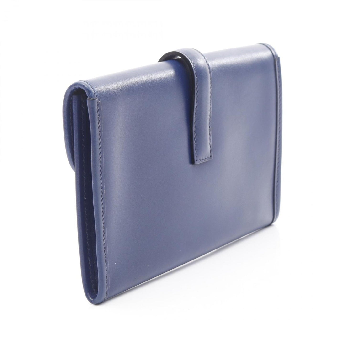 Hermes Navy Box Calf Leather Leather Clutch Bag ( )