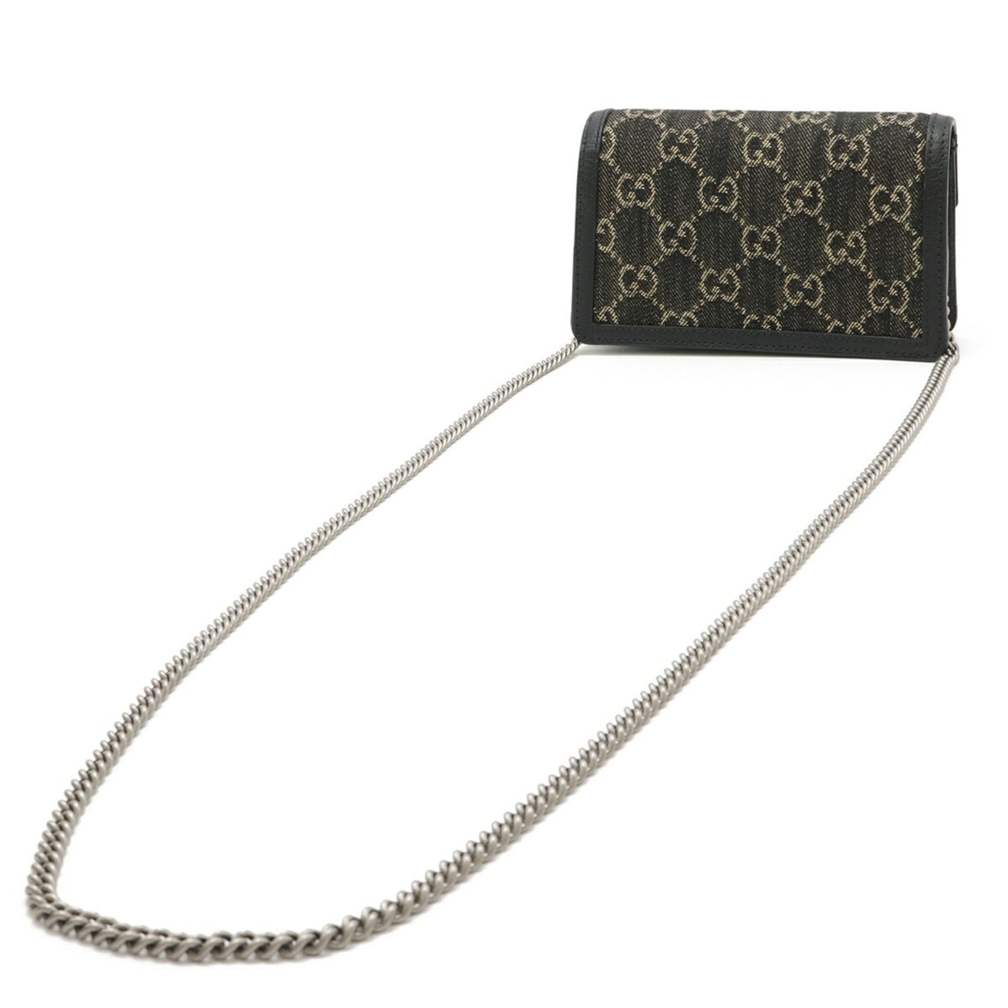 Gucci Black Denim Leather Shoulder Bag ( )