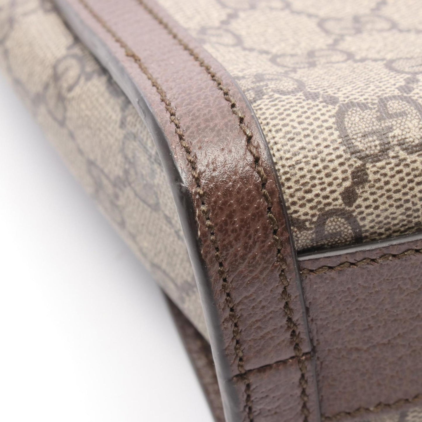 Gucci Beige Brown Multi-Color Gg Supreme Leather Handbag Tote Bag ( )
