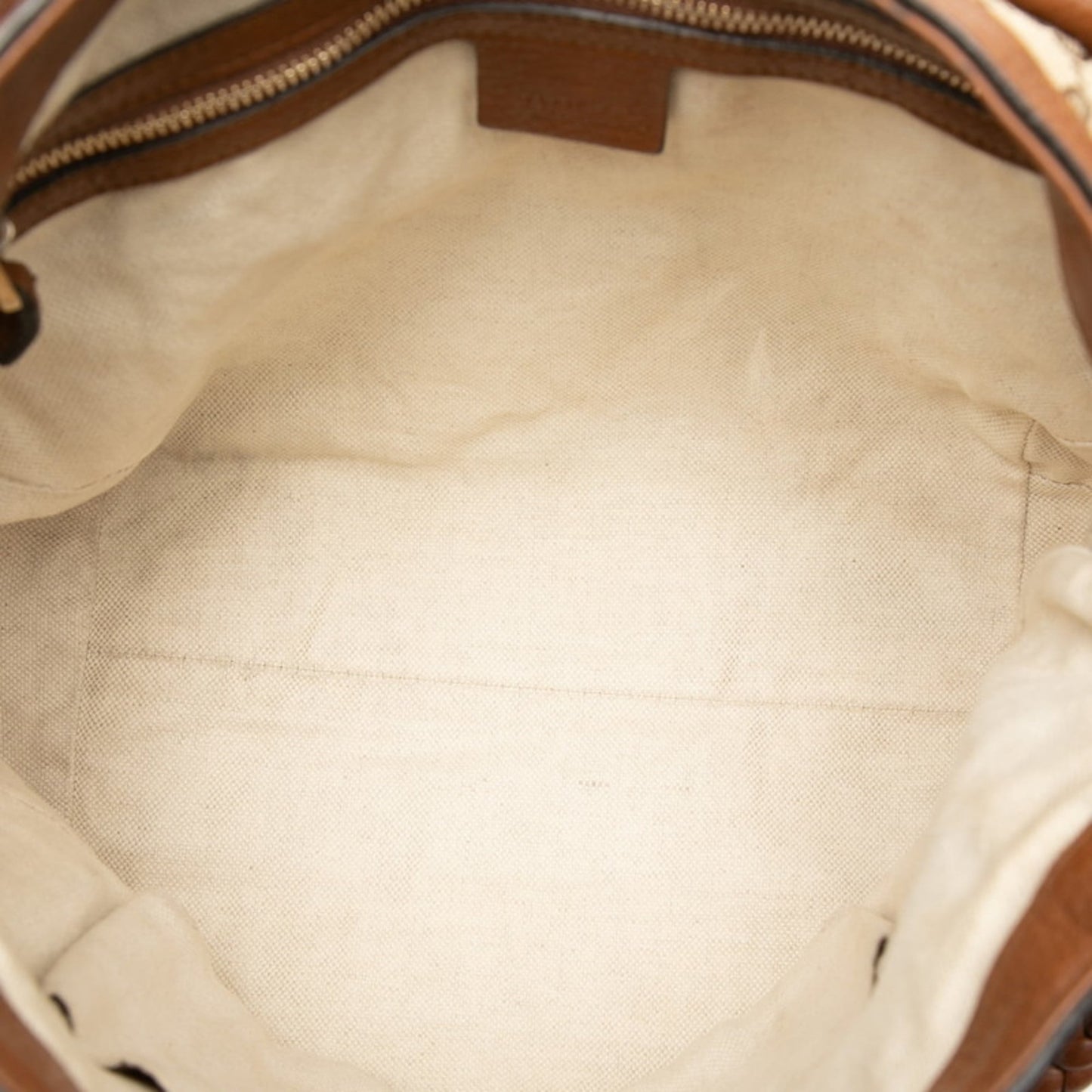 Gucci Beige Brown Canvas Leather Handbag Shoulder Bag ( )