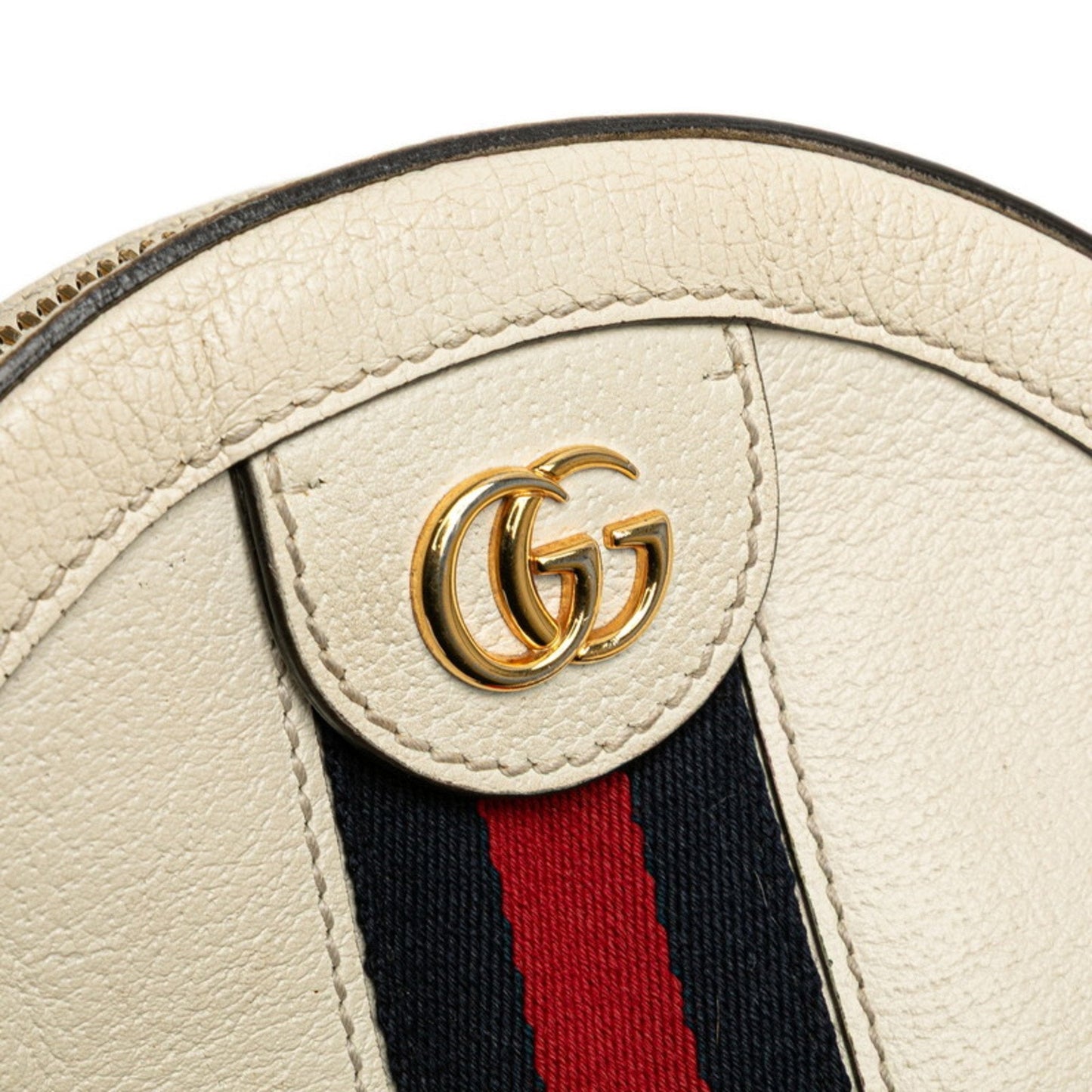 Gucci Ophidia Navy Red Color White Leather Shoulder Bag ( )