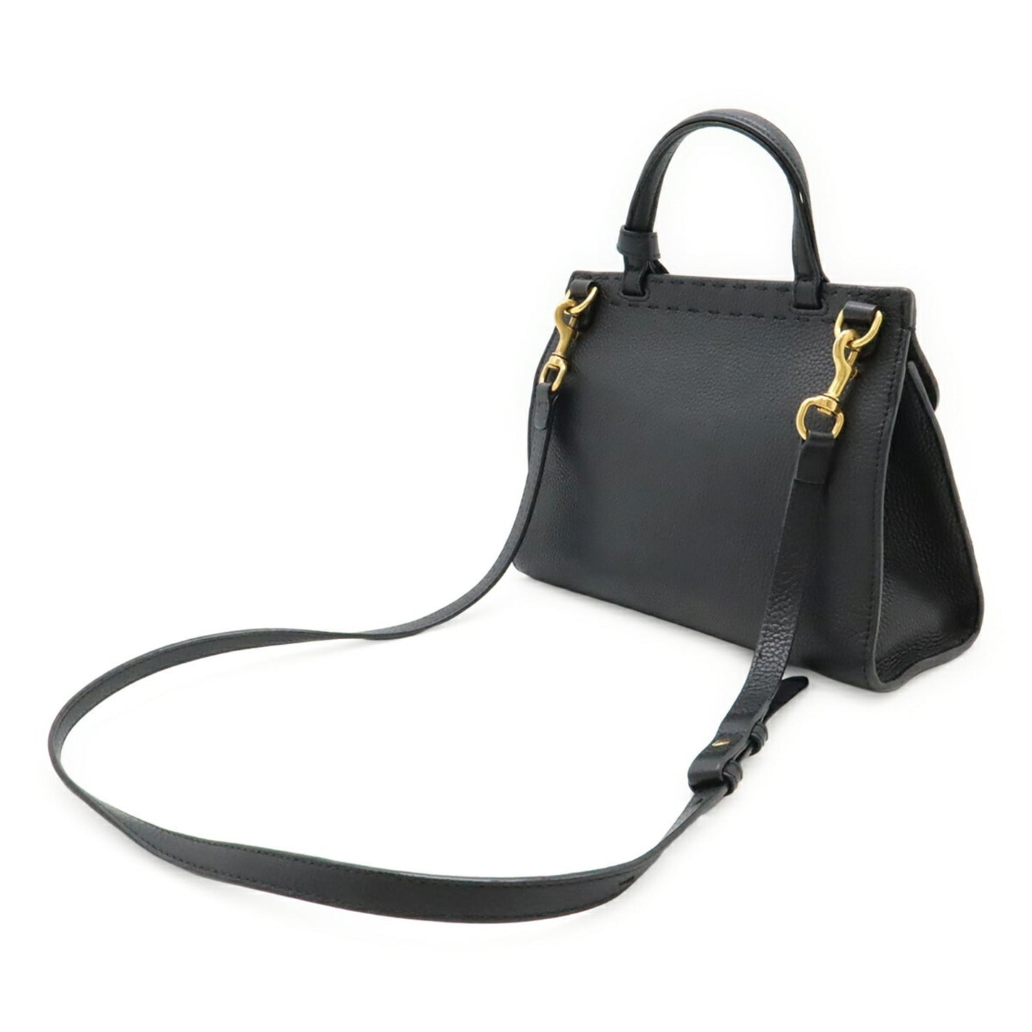 Gucci Black Leather Handbag Shoulder Bag ( )