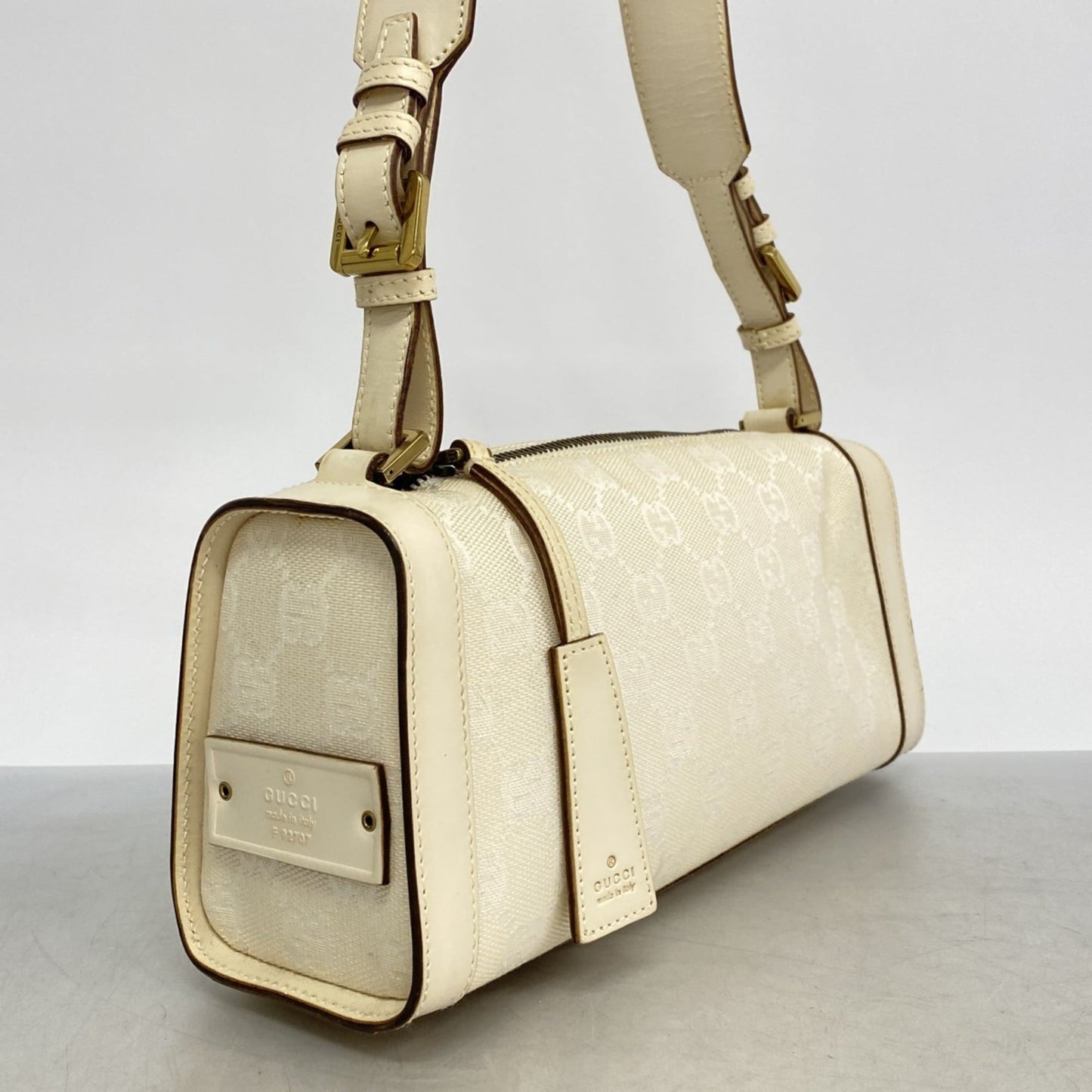Gucci White Canvas Shoulder Bag ( )