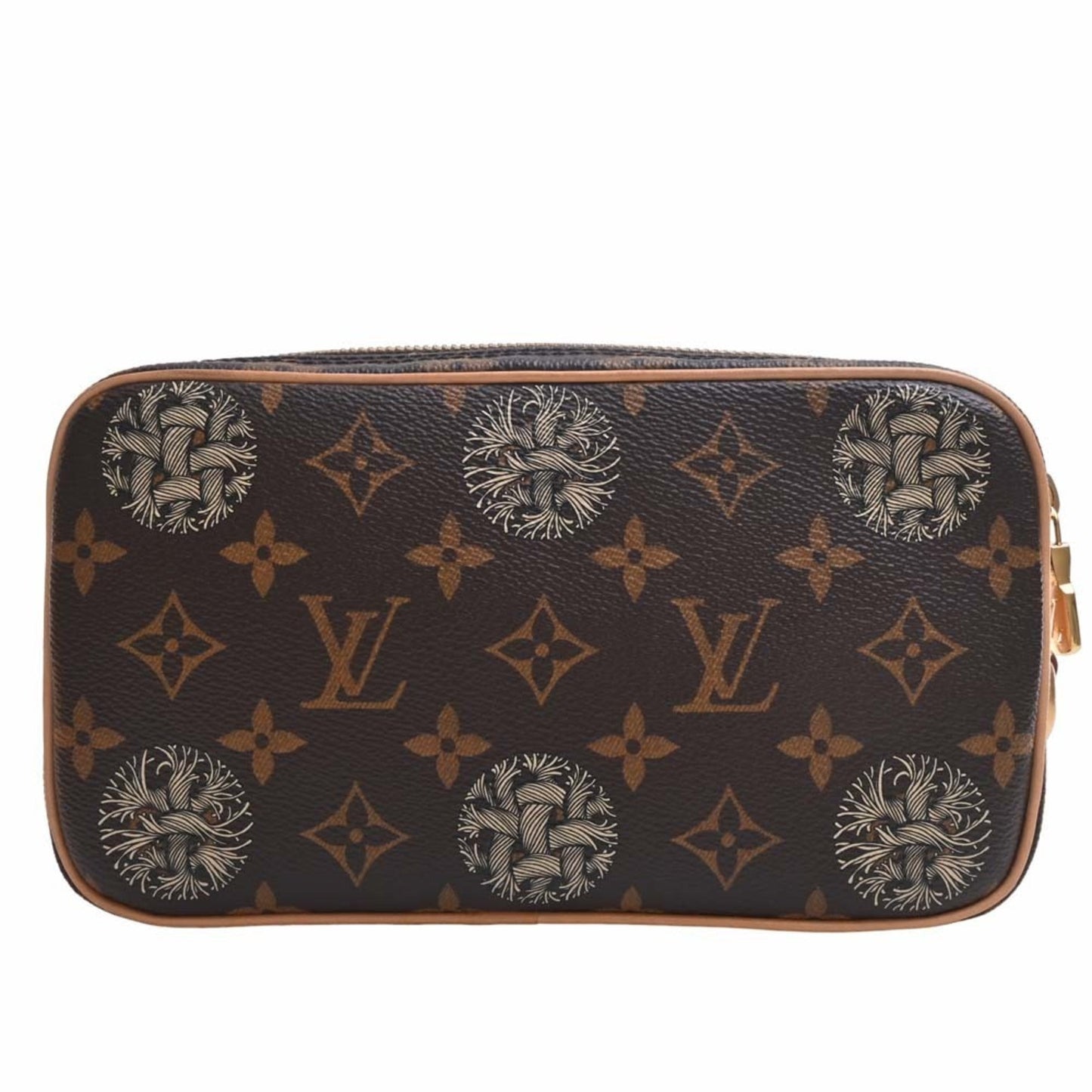 LOUIS VUITTON Christopher Nemeth Collaboration Monogram Pochette Volga Clutch Bag Second M61323 Brown Women's
