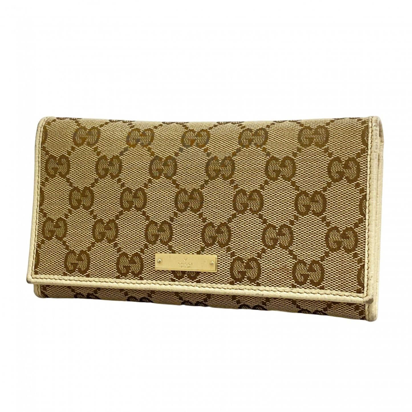 Gucci Brown Canvas Long Wallet (Bi-Fold) ( )