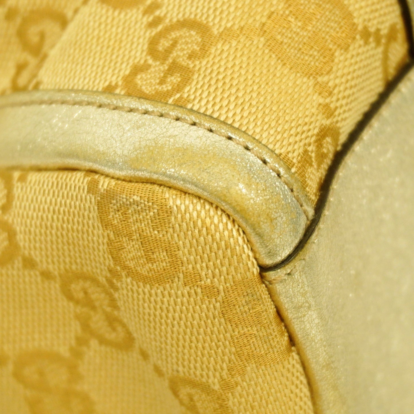 GUCCI Auth  GG Canvas Handbag 130942 Women's Handbag Beige,Gold