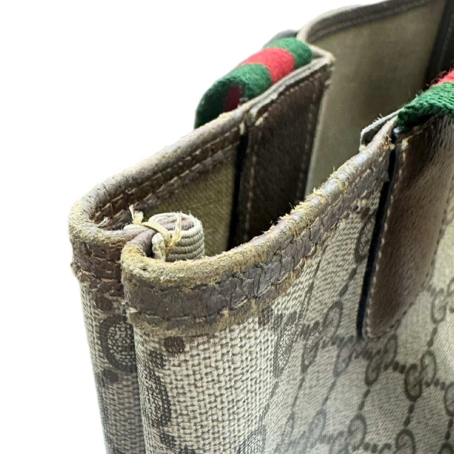 Gucci Beige Pvc Leather Tote Bag ( )