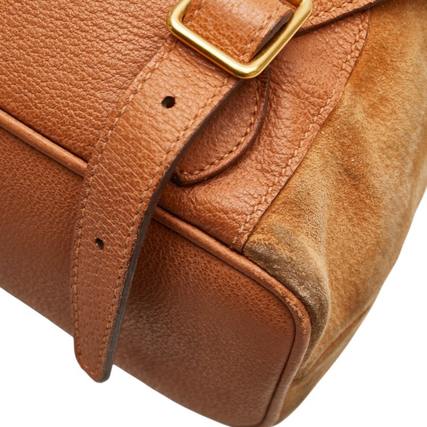 Gucci Brown Leather Suede Backpack ( )