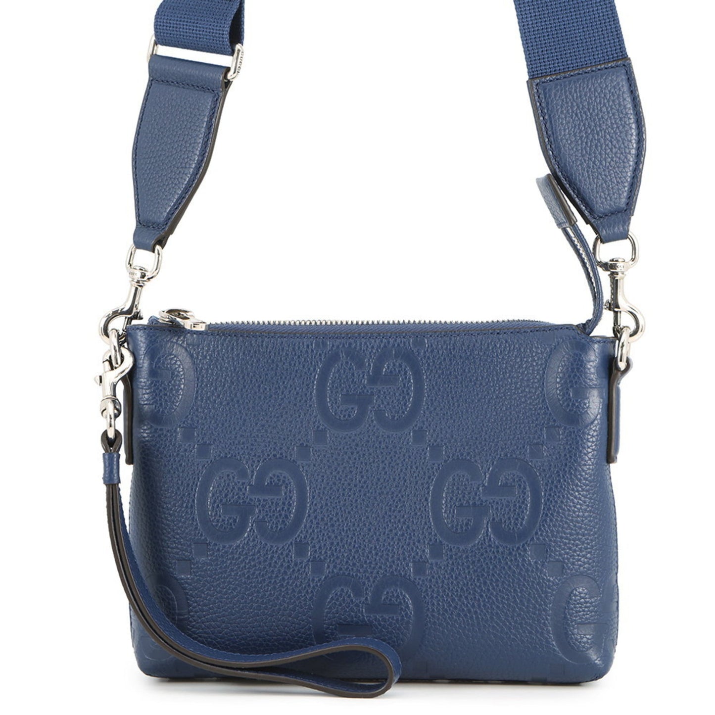 Gucci Navy Leather Clutch Bag Messenger Bag Shoulder Bag ( )