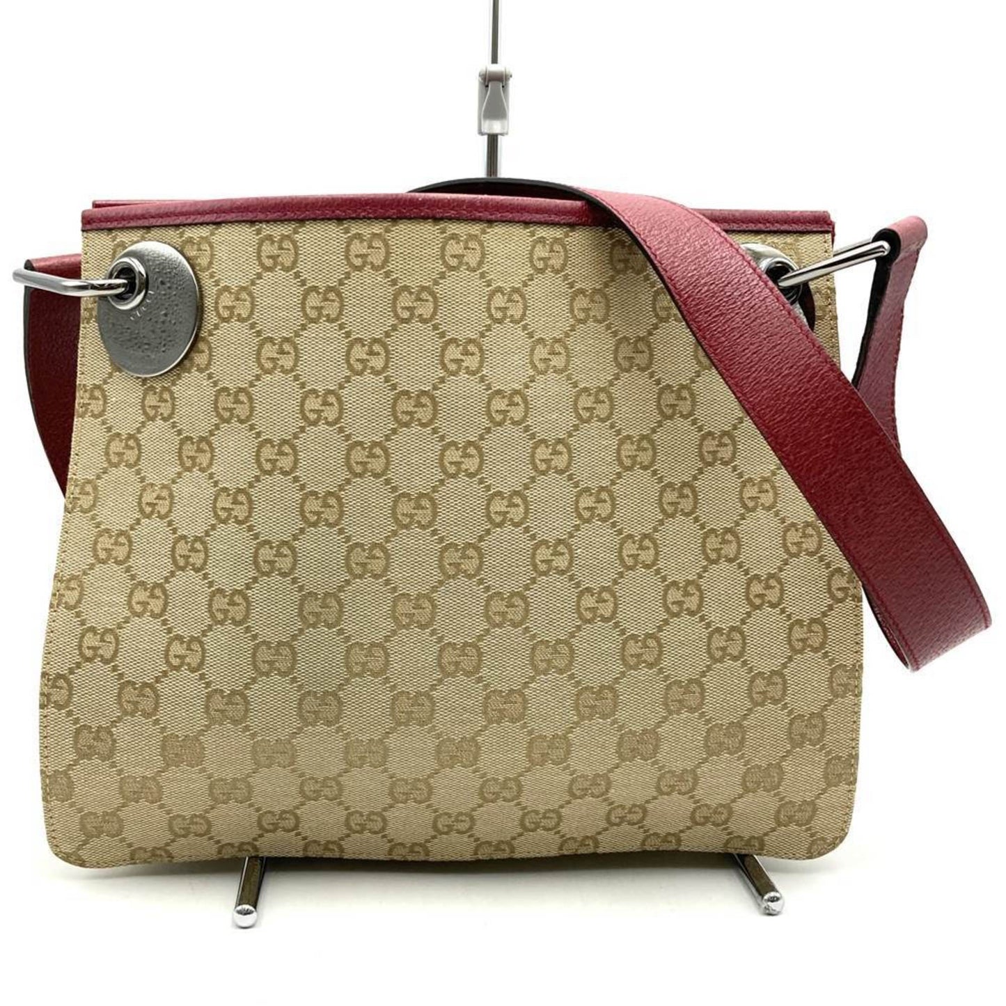 Gucci Gg Canvas Beige Gg Canvas Leather Shoulder Bag ( )