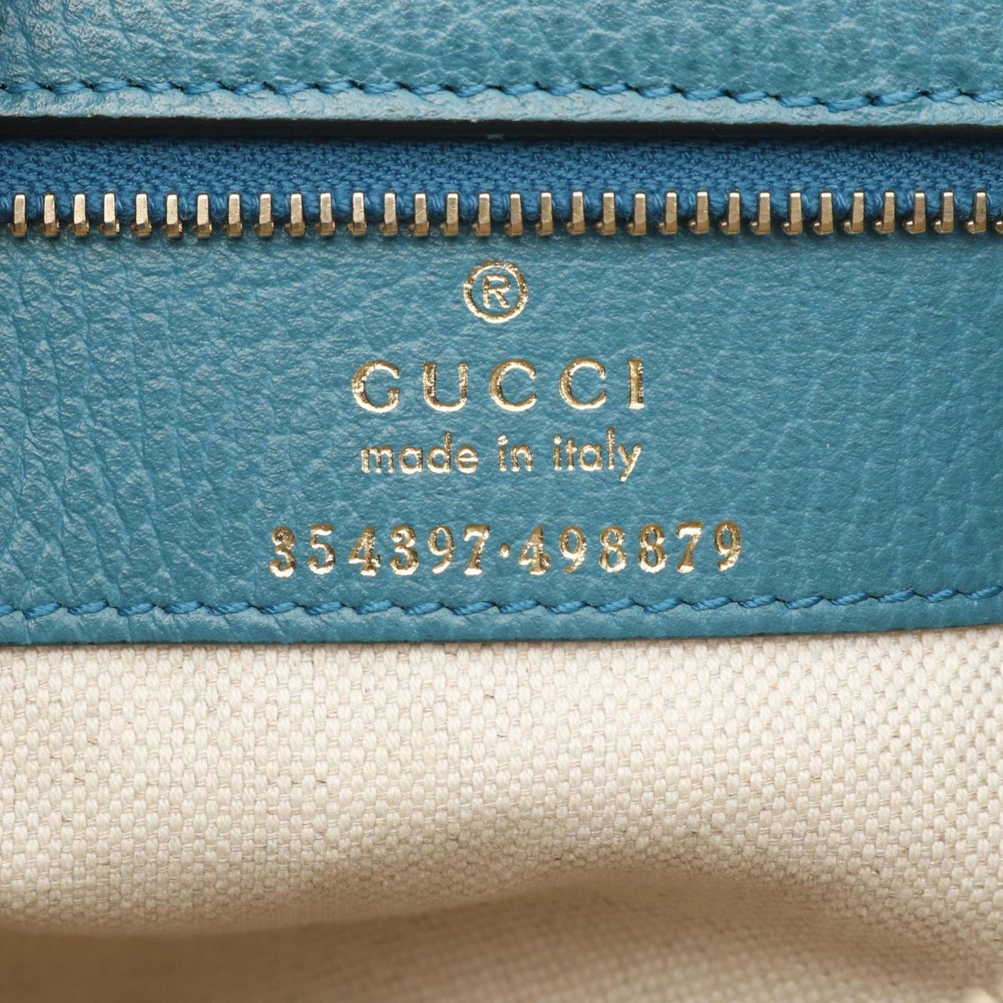 Gucci Blue Leather Tote Bag ( )