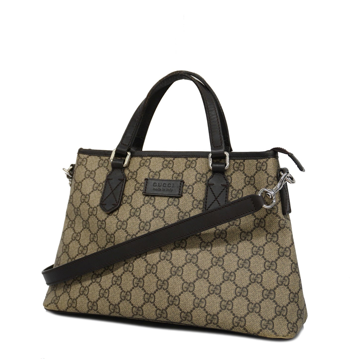 GUCCI Auth  2way Bag 429019 Women's GG Supreme,Leather Handbag,Shoulder Bag Beige