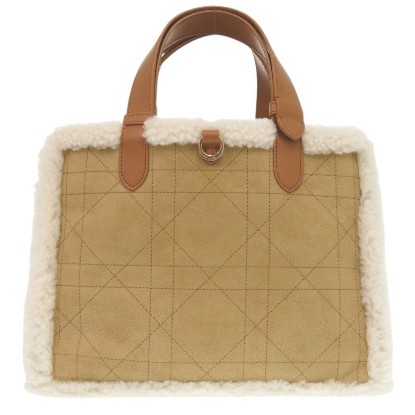 Christian Dior Brown White Leather Leather Handbag ()