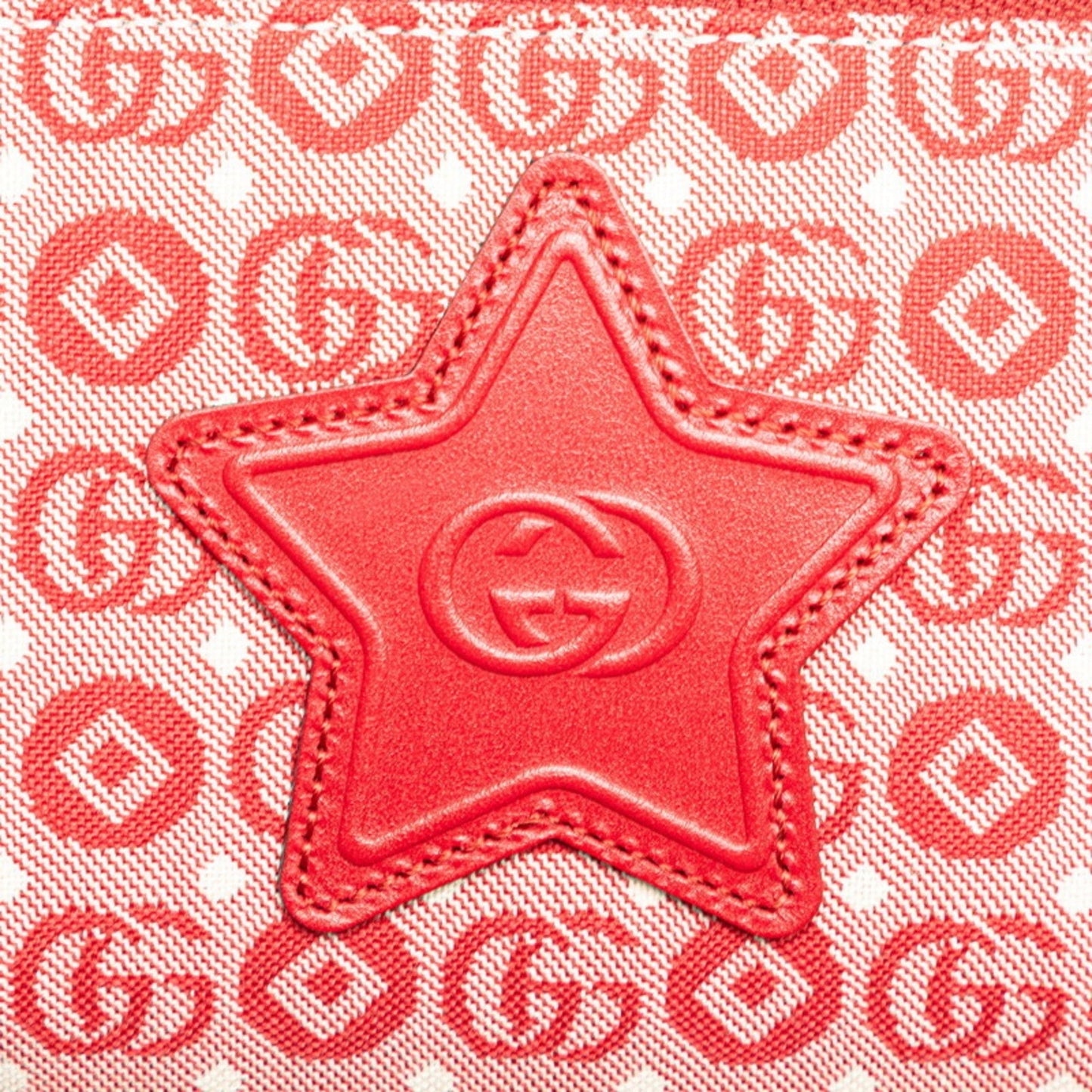 Gucci Red Color Canvas Leather Sling Bag ( )