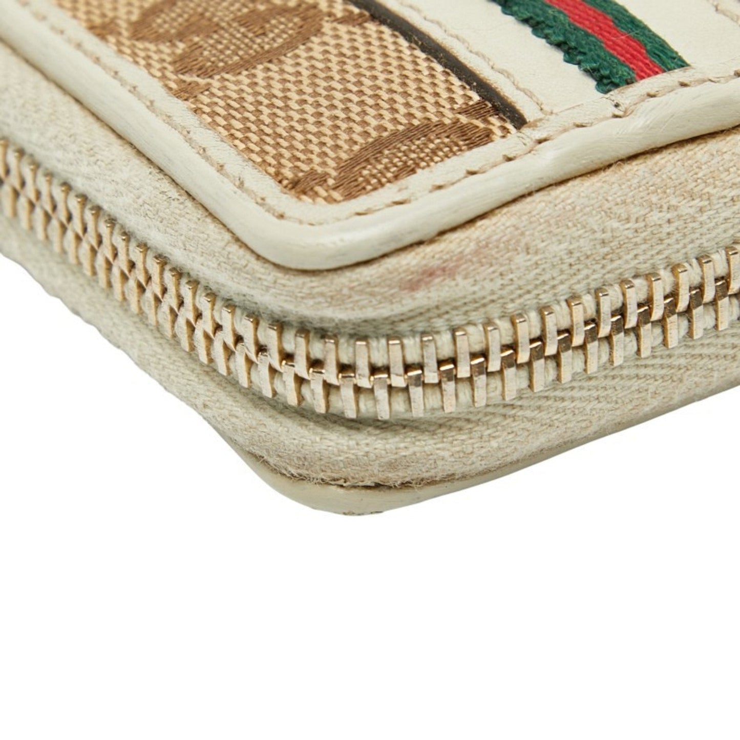 Gucci Beige Multi-Color Canvas Leather Long Wallet (Bi-Fold) ( )