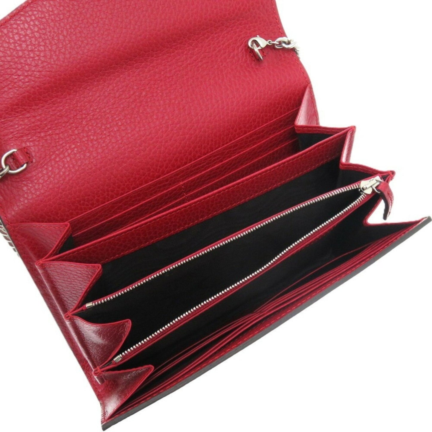 Gucci Red Color Leather Chain/Shoulder Wallet ( )