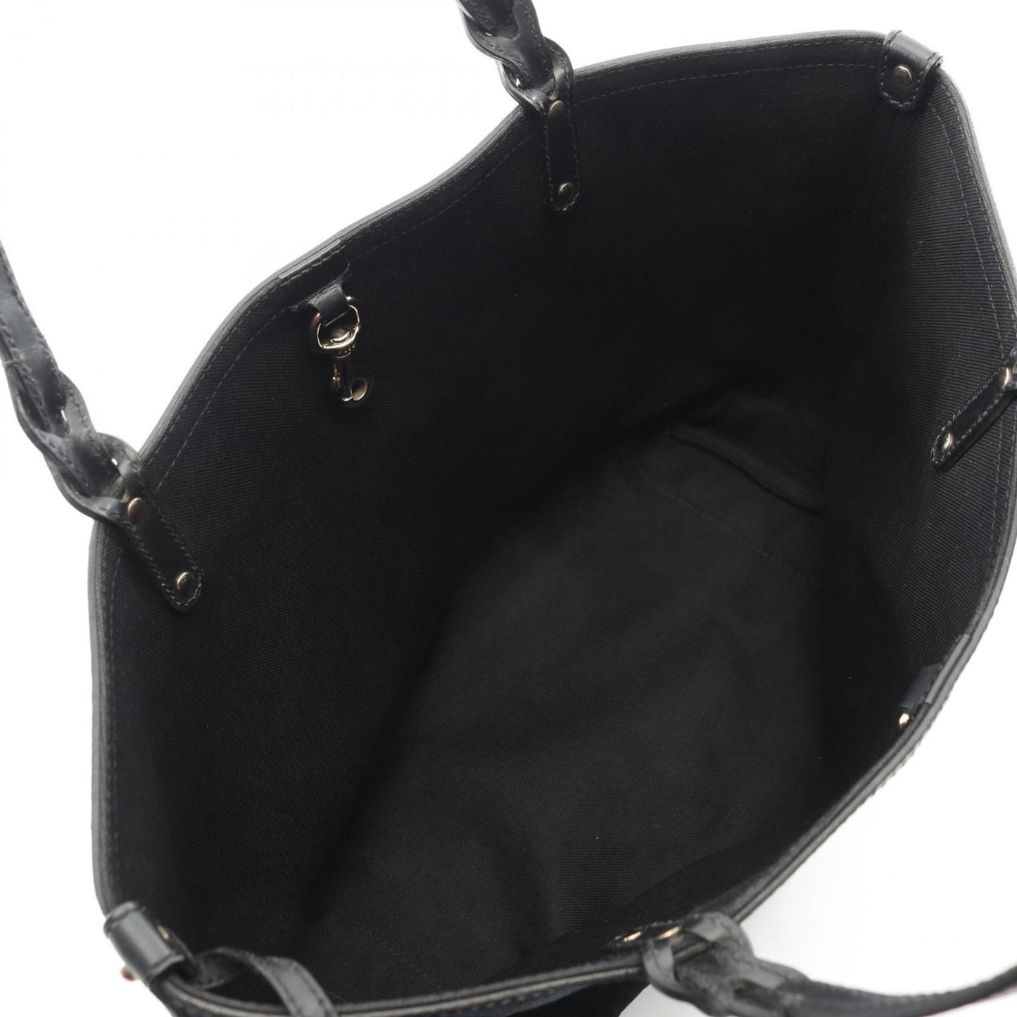Gucci Black Canvas Leather Tote Bag ( )