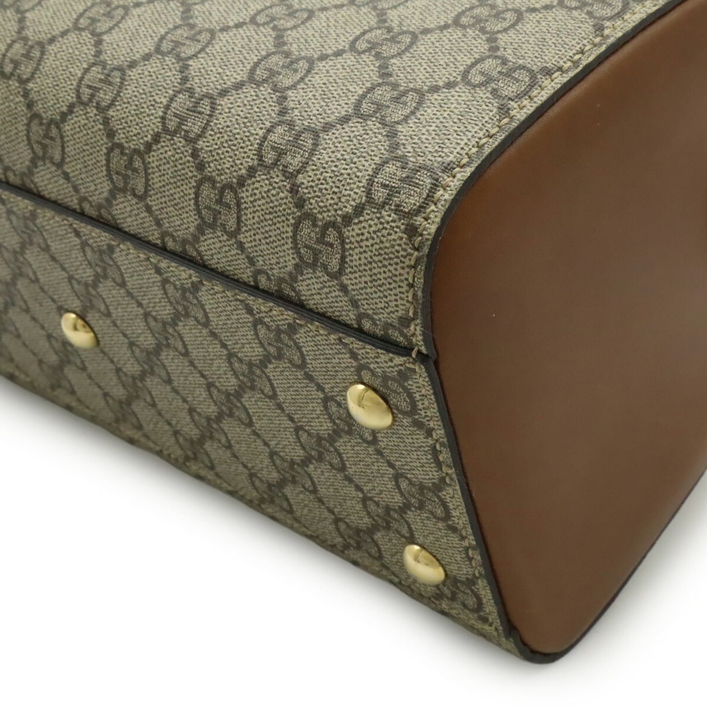Gucci Beige Brown Gg Supreme Canvas Leather Handbag Shoulder Bag ( )
