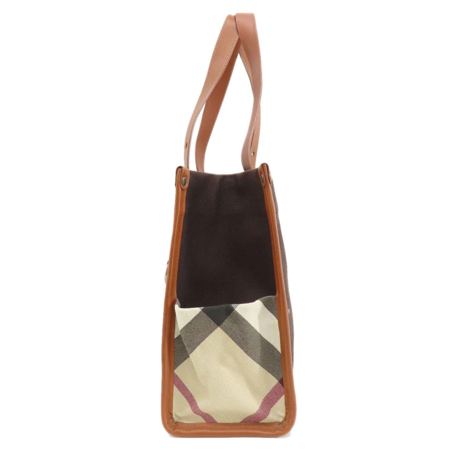 Burberry Dark Brown Canvas Tote Bag ( )