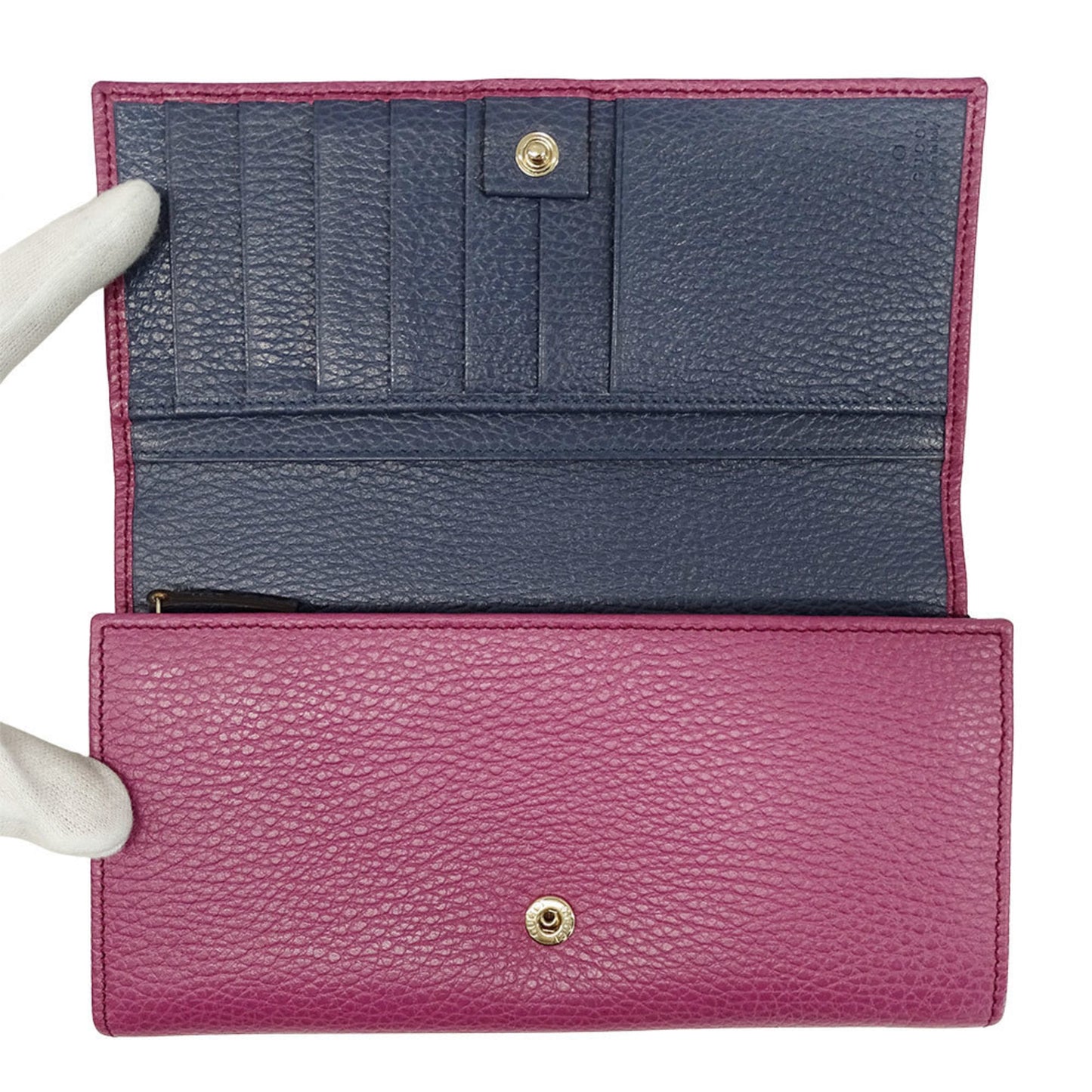 Gucci Purple Leather Long Wallet (Bi-Fold) ( )